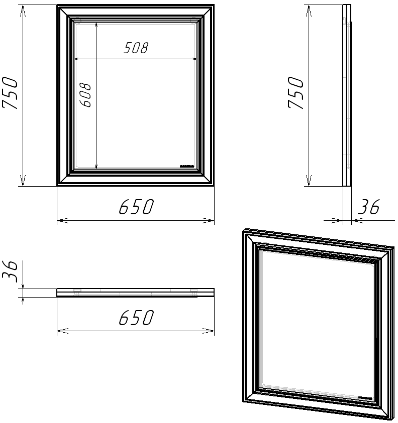 75 Зеркало "Michael 75" №2, цвет мокка мусс