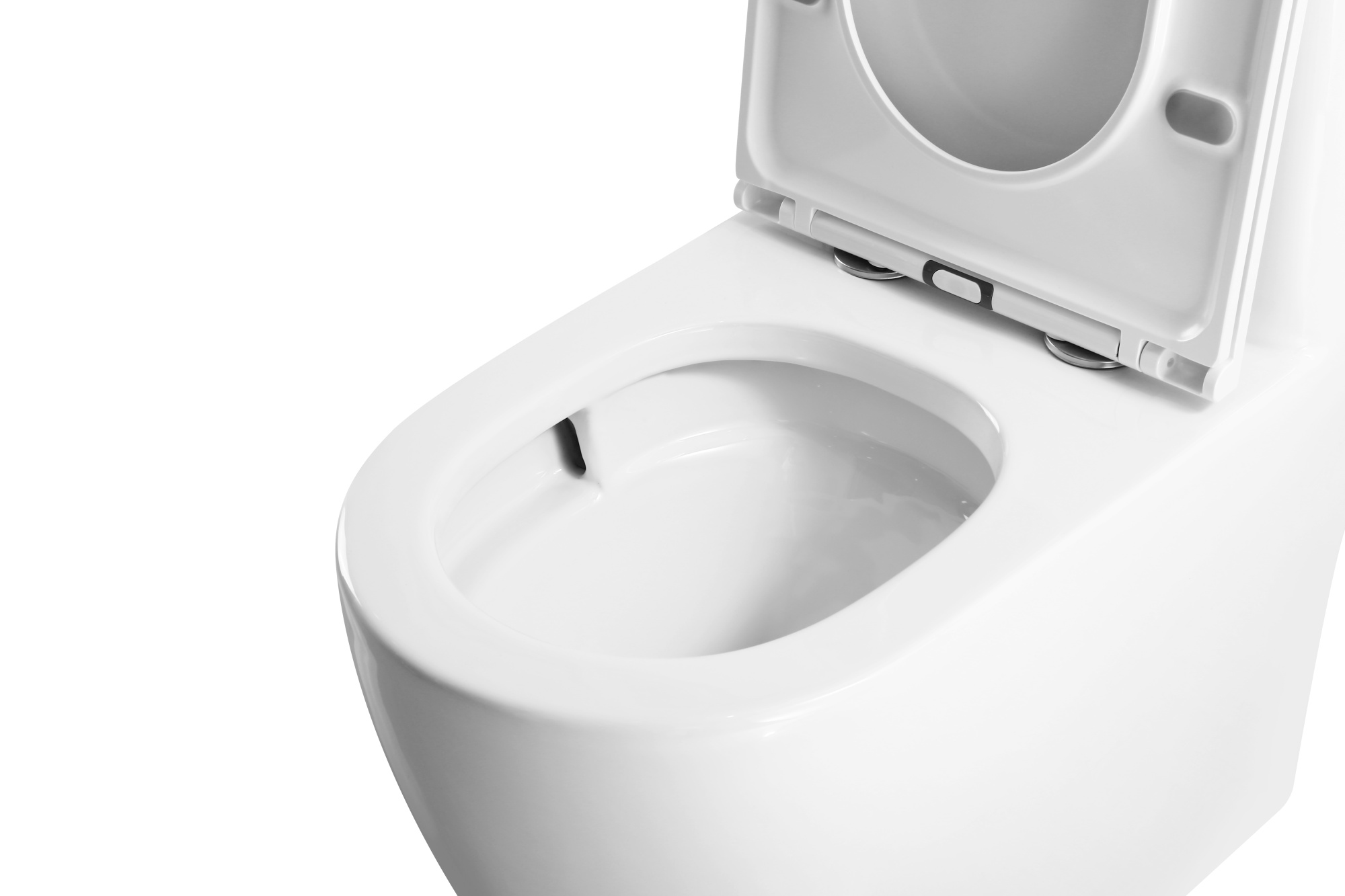 Унитаз-моноблок 5005T безободковый круговой смыв, сиденье тонкое ДП, арматура (с гофрой и подводкой)