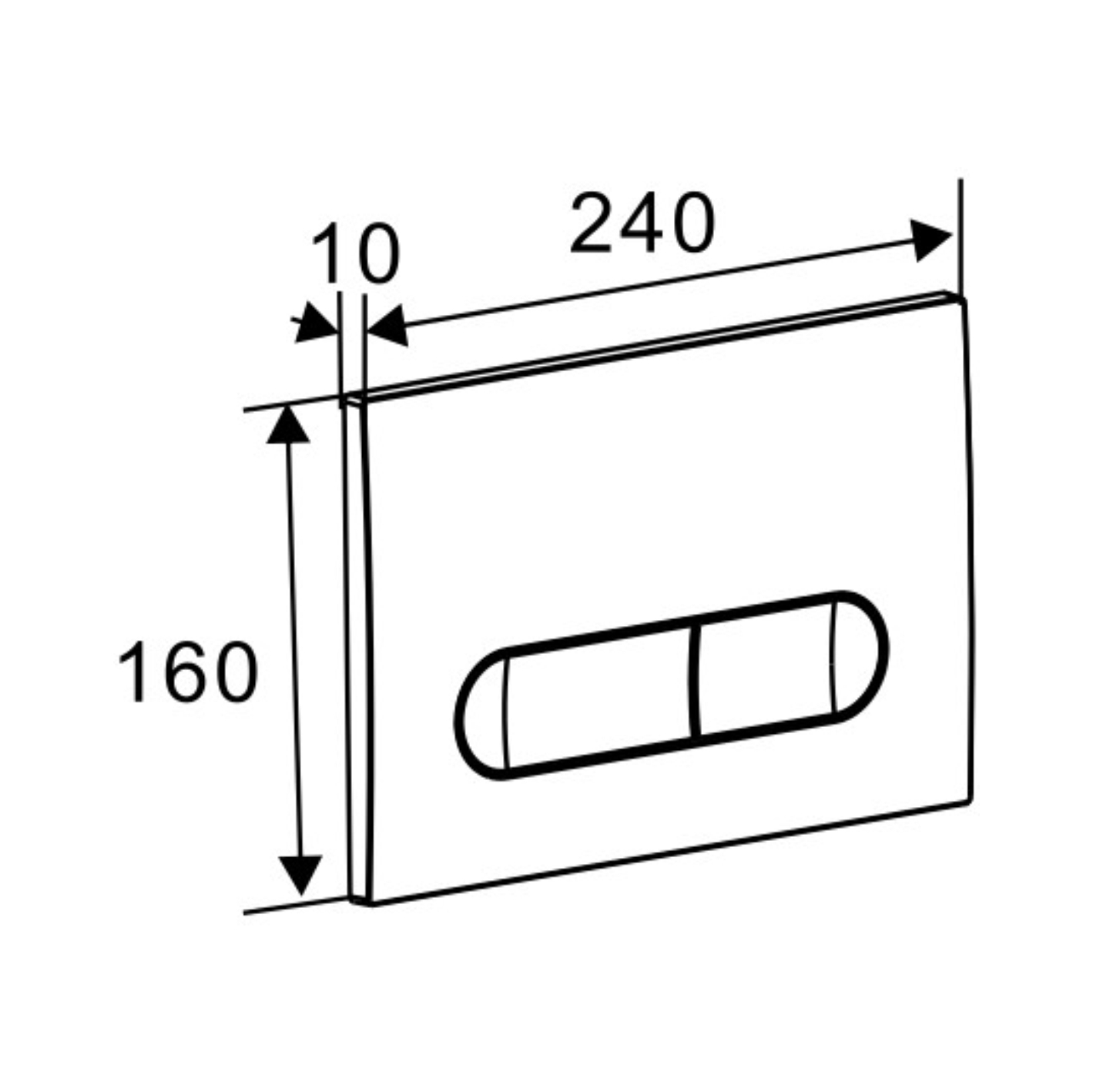 Кнопка смыва EvaGold 04, пластик овал черный матовый для инсталляции EvaGold 400 и EvaGold 500