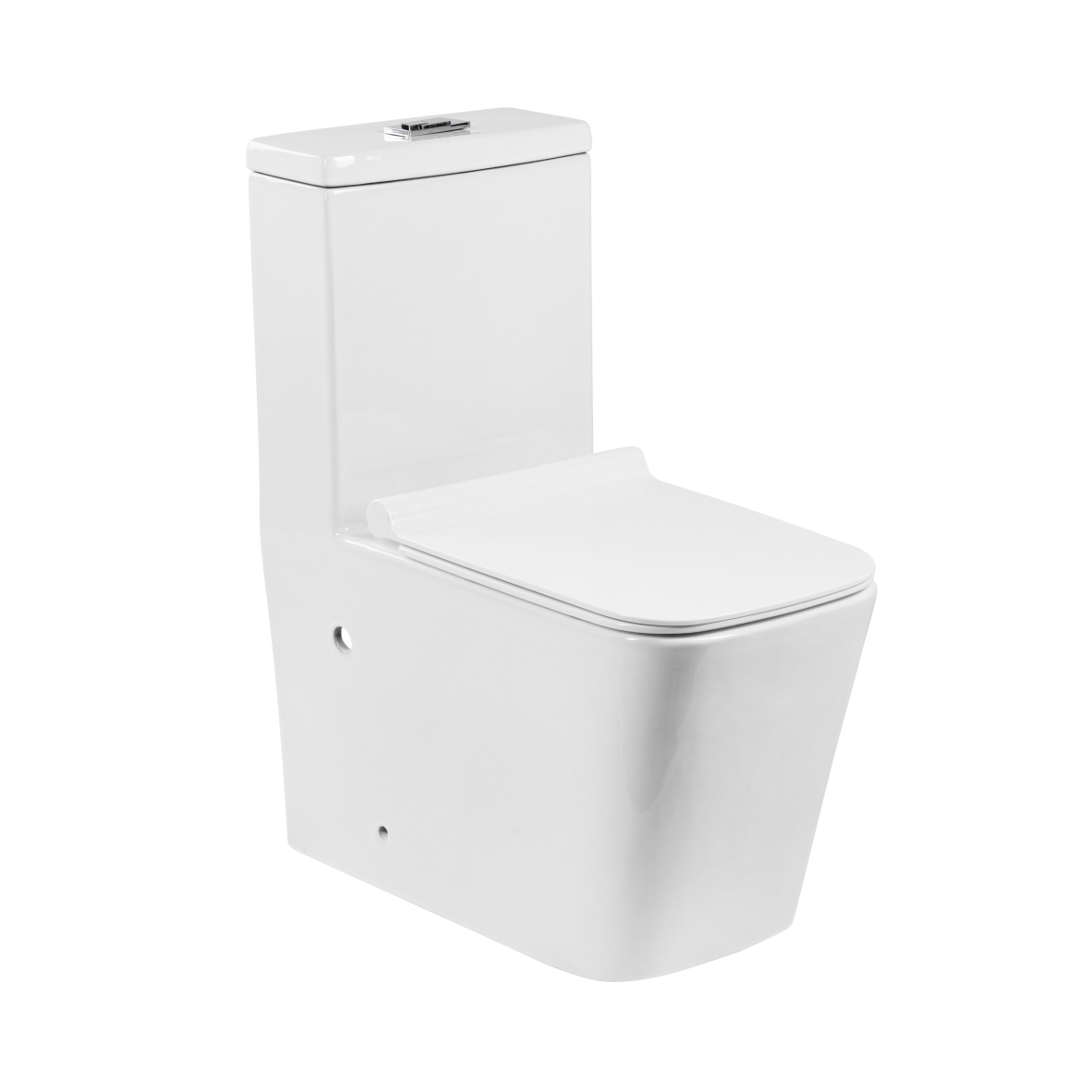 Унитаз-моноблок T1086 безободковый, сиденье тонкое ДП, арматура (с гофрой и подводкой)