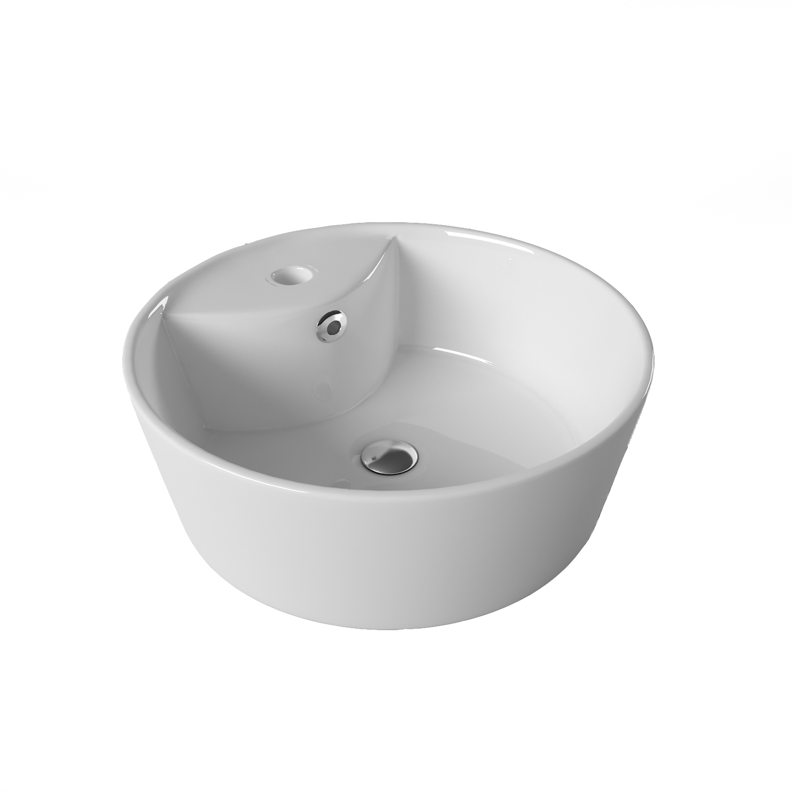 Умывальник накладной A029 круглый с переливом (405*405*145 мм)
