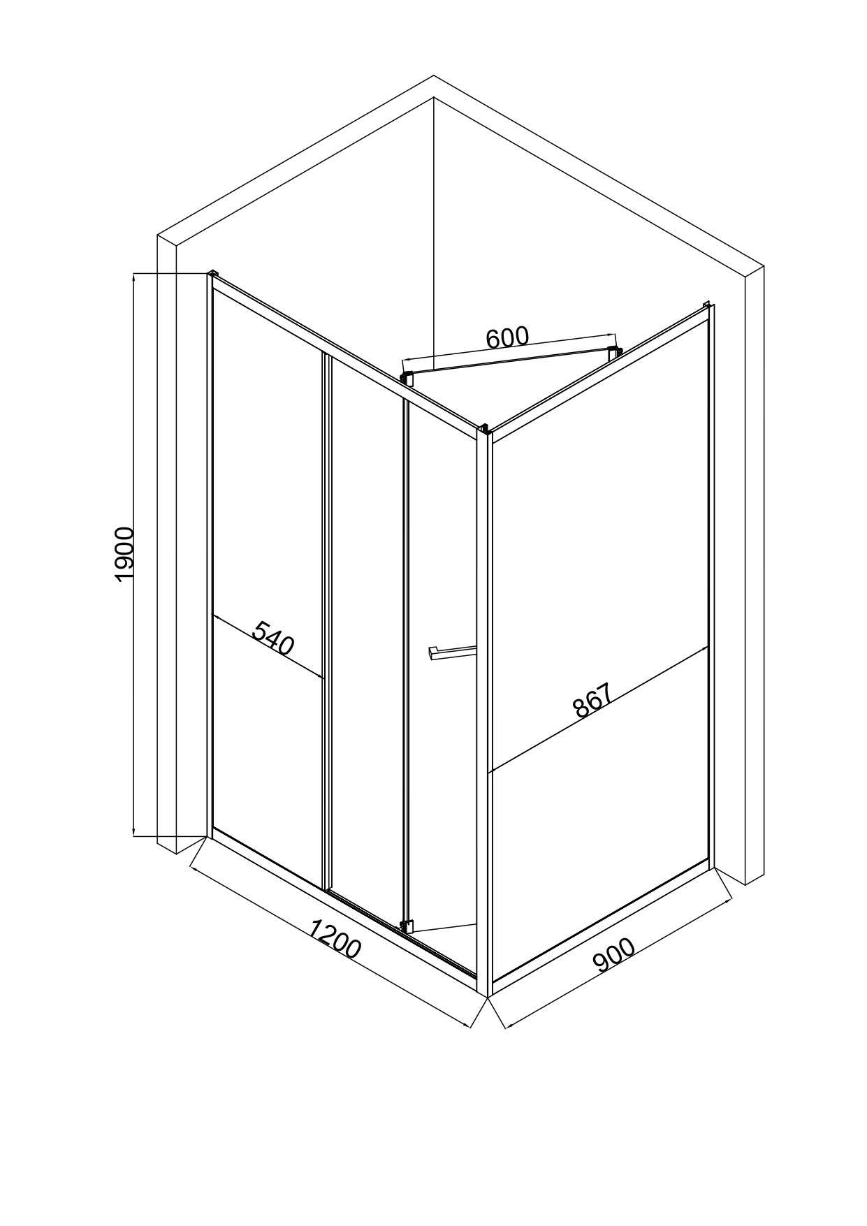 EG8C Душевое ограждение прямоугольное EvaGold 120х90, профиль хром, прозрачное стекло