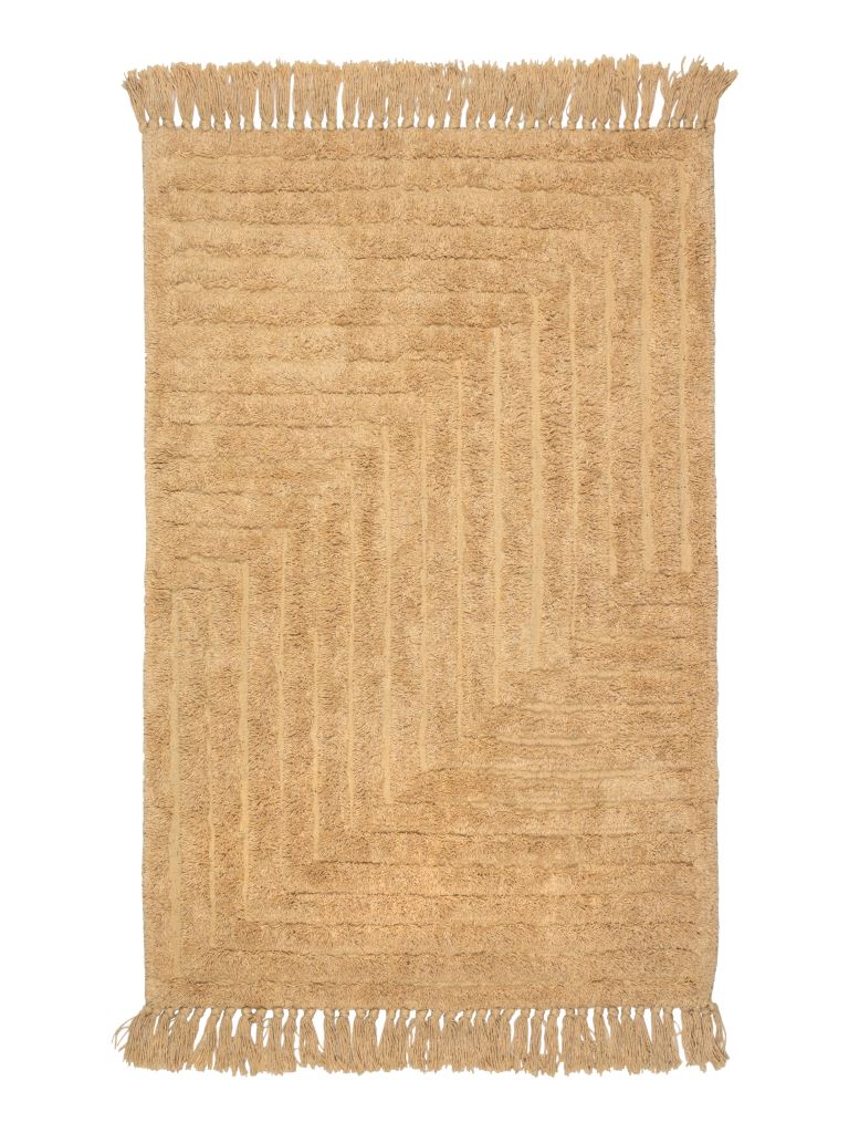 Ковер Zenfort "Прованс Зигзаг" с кистями, хлопок, 50х80см, бежевый