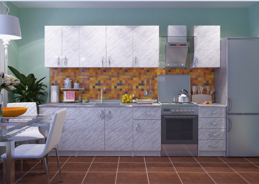 800 Стол под мойку - Белый мрамор (мойки 50*80, 60*80)