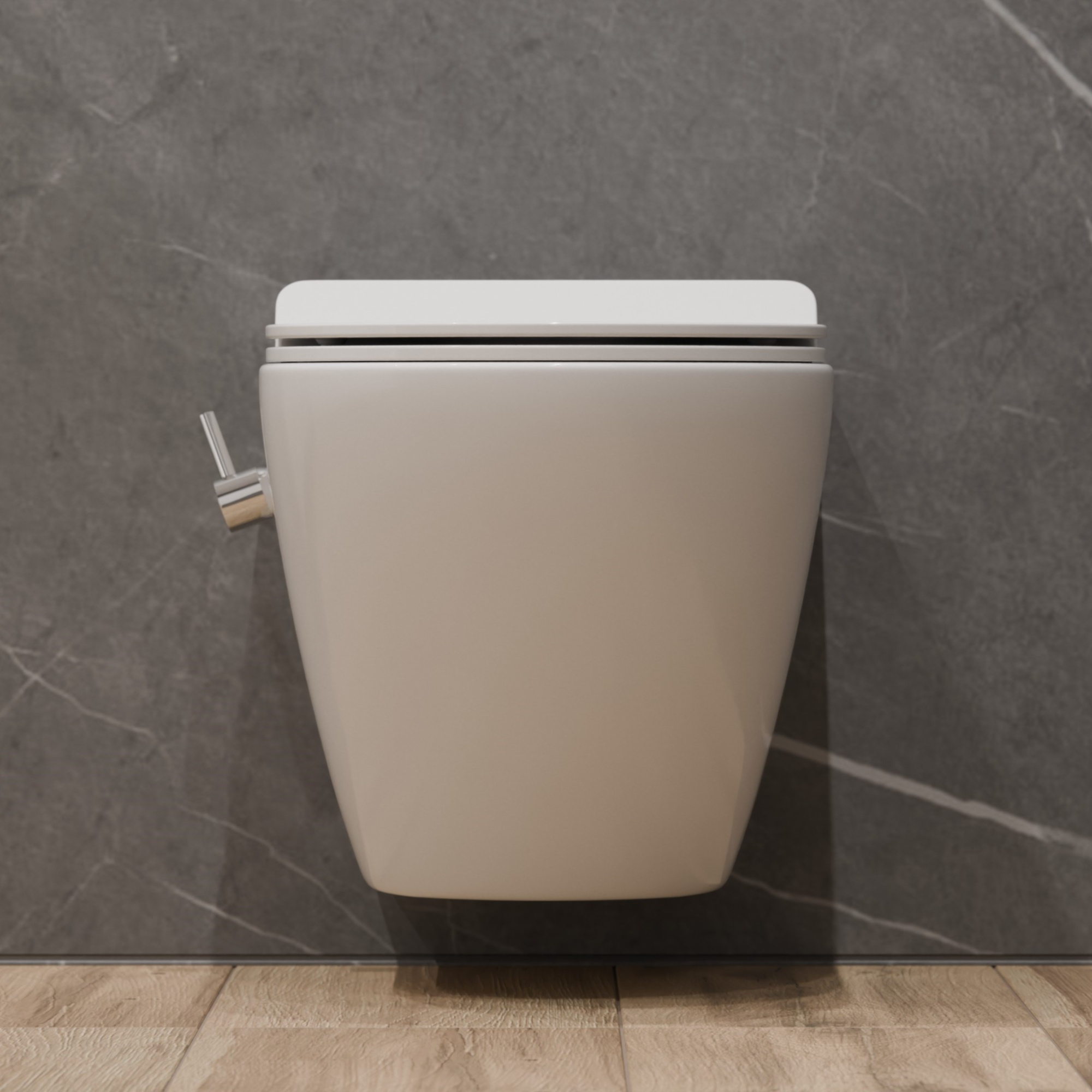 Унитаз подвесной K505B с биде безободковый, сиденье тонкое ДП, крепления