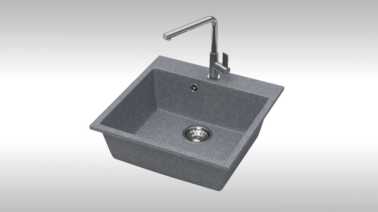 Мойка композит. MARRBAXX КК ПРЯМОУГ. 42/Q8, 500х500х175, темно-серый, без сифона