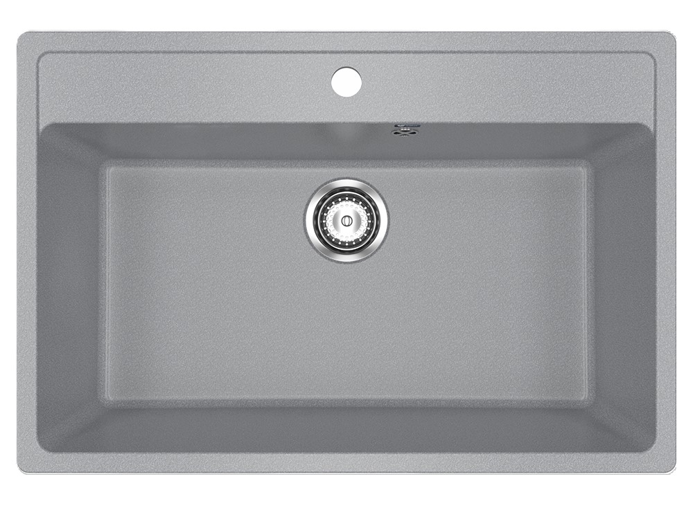 Мойка композит.Ulgran U-600 ПРЯМОУГОЛЬНАЯ 309 темно-серый 760*510*220  с сифоном