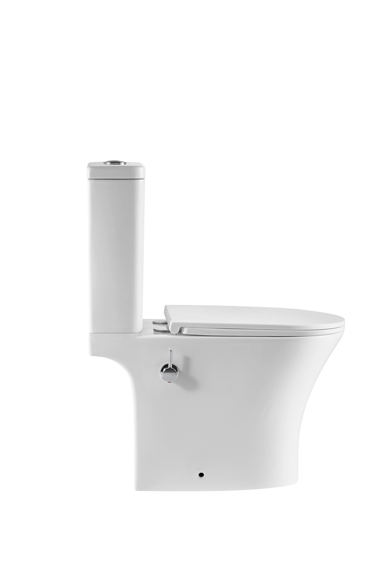 A2801B Унитаз-компакт, безободковый с биде, сиденье тонкое ДП, крепления, арматура, гориз. выпуск