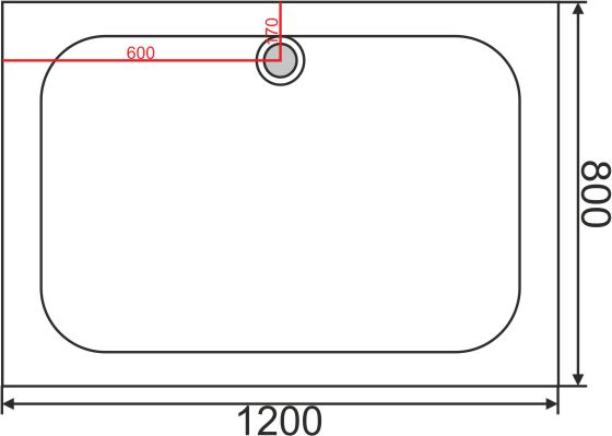 Поддон акриловый ABS04 120х80х15 прямоугольный (с сифоном)