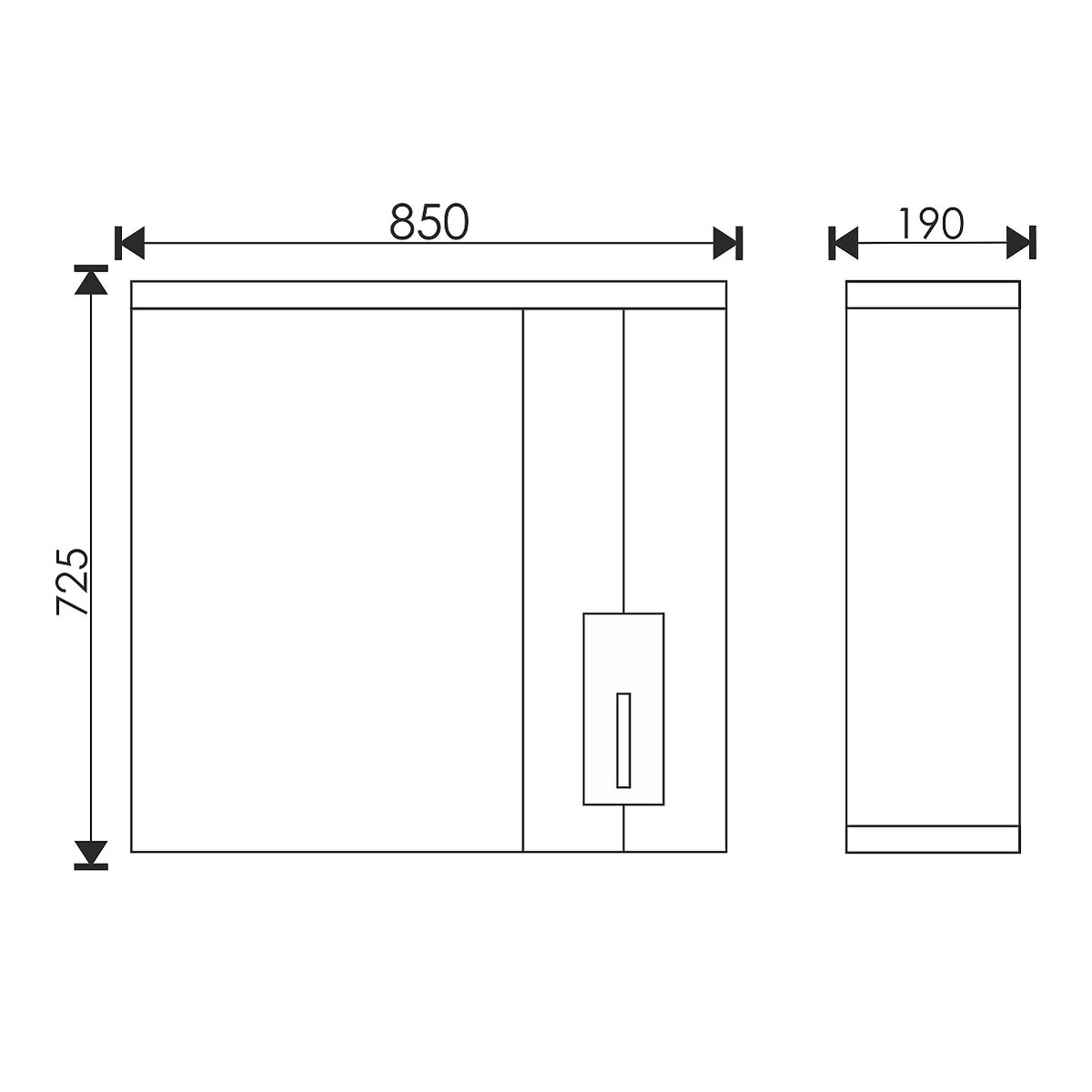 85 Зеркало-шкаф "Alegra 85" правое