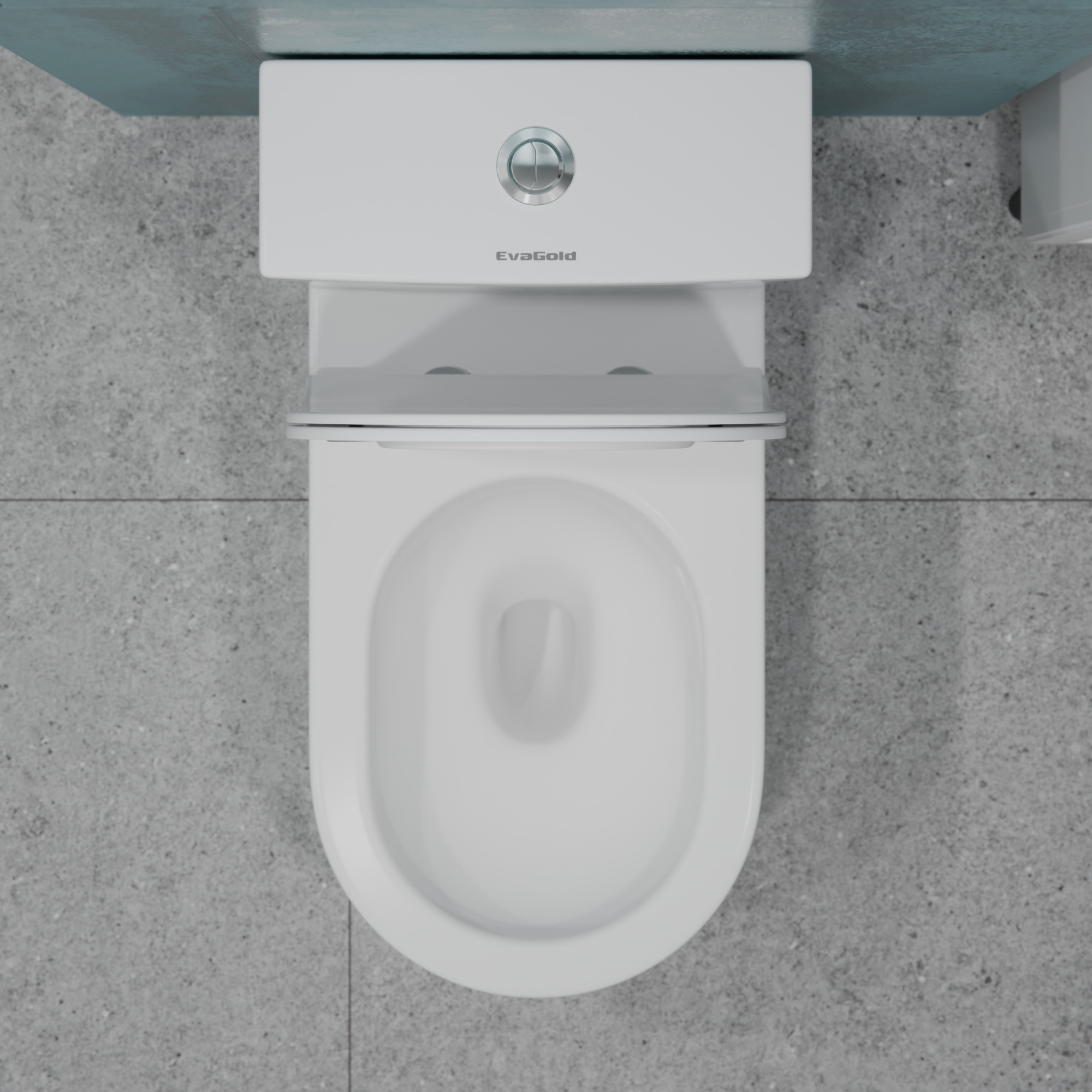 Унитаз-моноблок T1084 безободковый круговой смыв, сиденье тонкое ДП, арматура (с гофрой и подводкой)