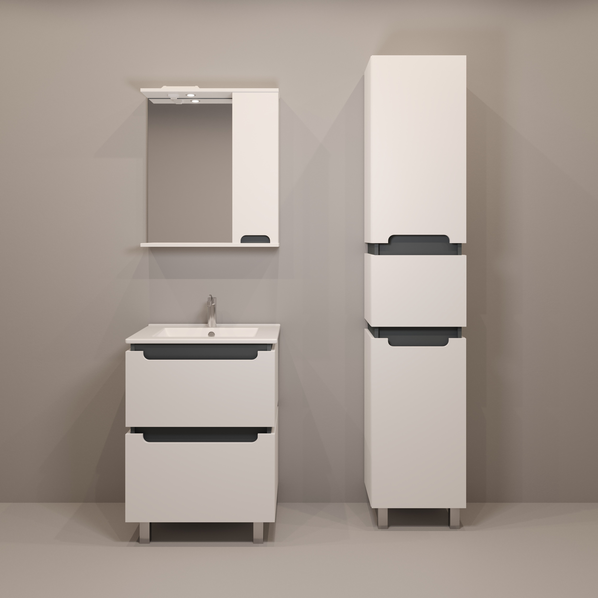 60 Тумба "Vesta 60" №4 (ум. Como 60) белый/графит Pur-клей