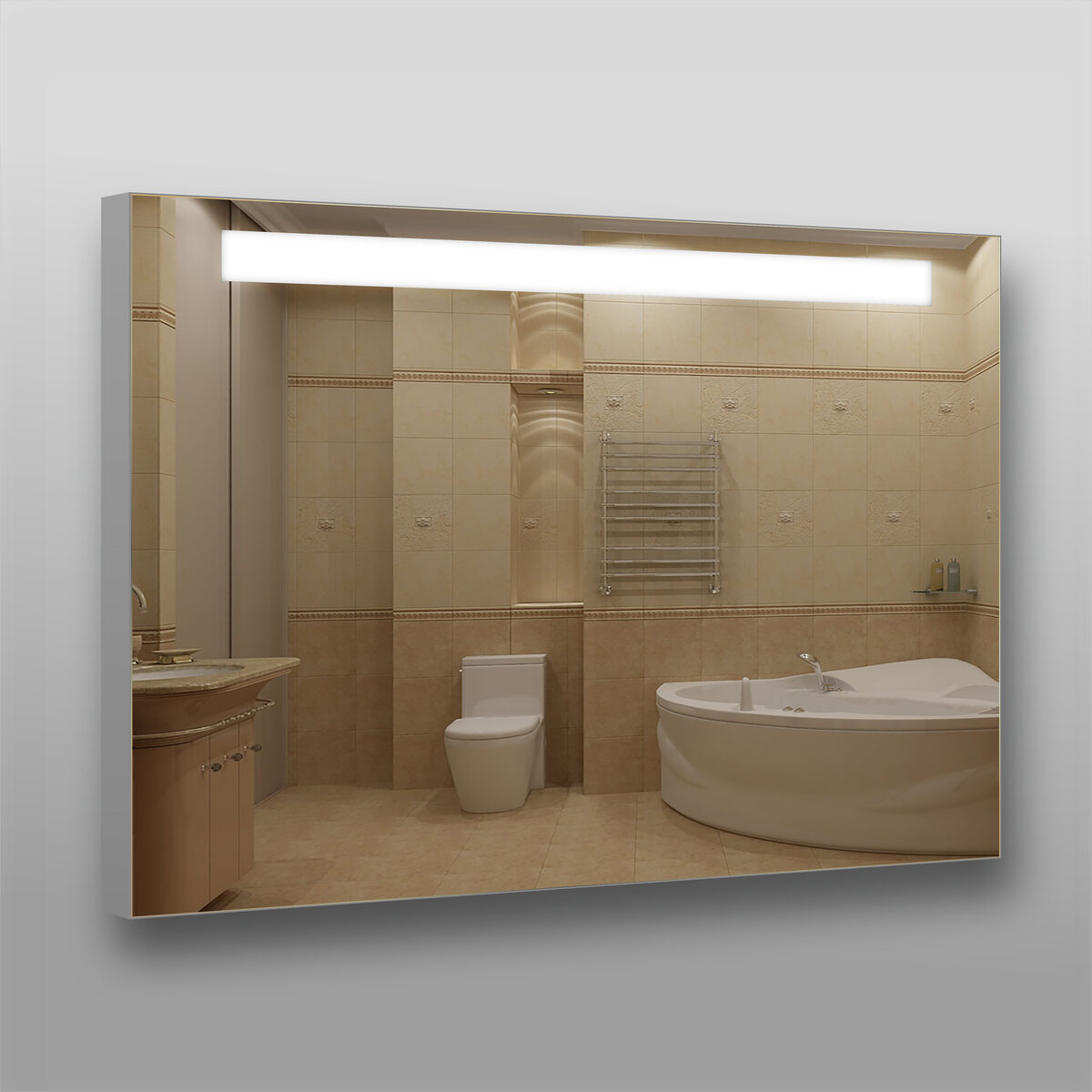 3850608 Eva Gold Зеркало прямоуг. 385 60х80 см с LED подсветкой 9,6 Вт/м с кнопочным выключателем