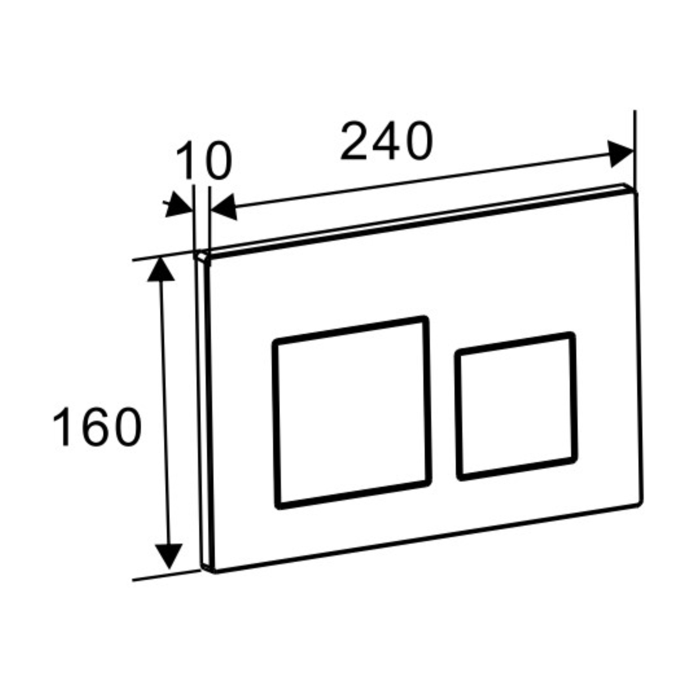 Кнопка смыва EvaGold 05, пластик квадрат черный матовый для инсталляции EvaGold 400 и EvaGold 500