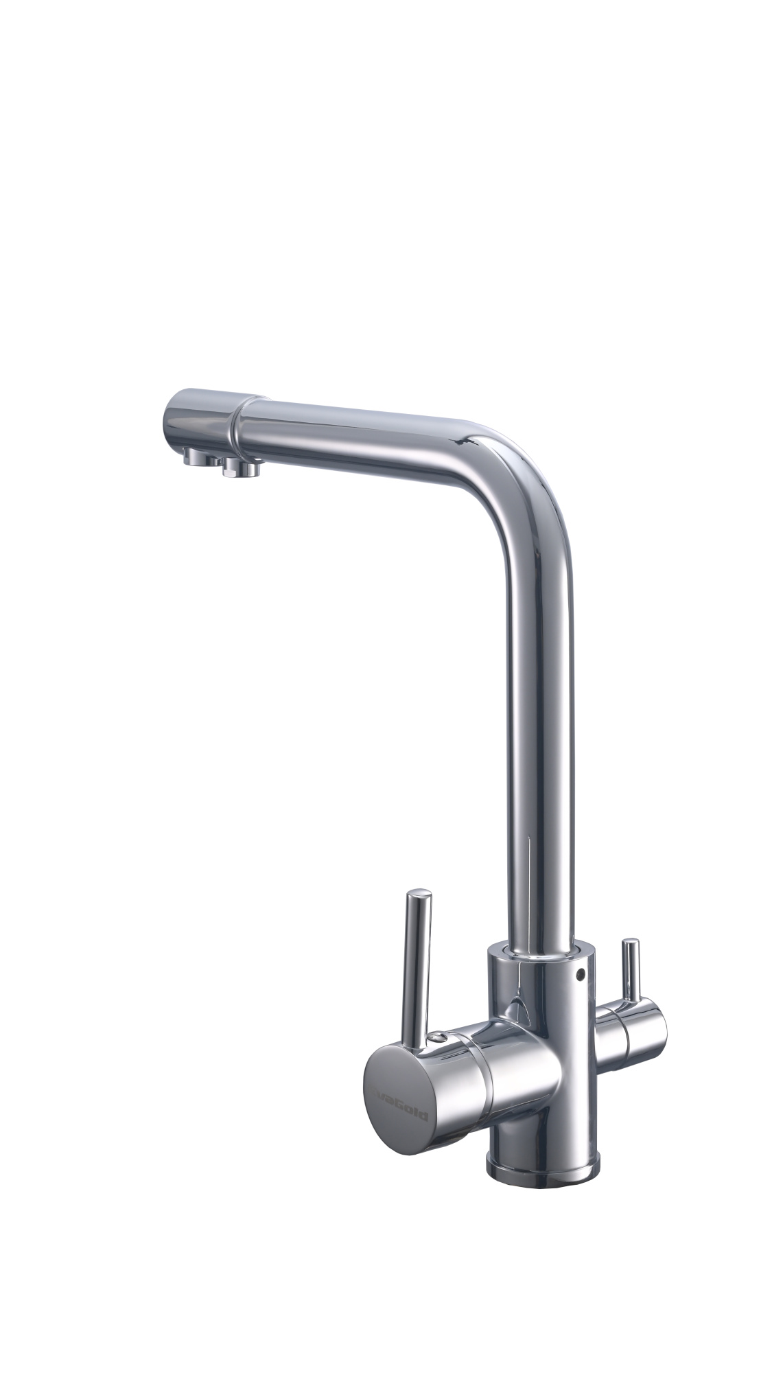 FK042C Смеситель для кухни нержавейка, хром со встр. фильтром (краном) под питьевую воду EvaGold