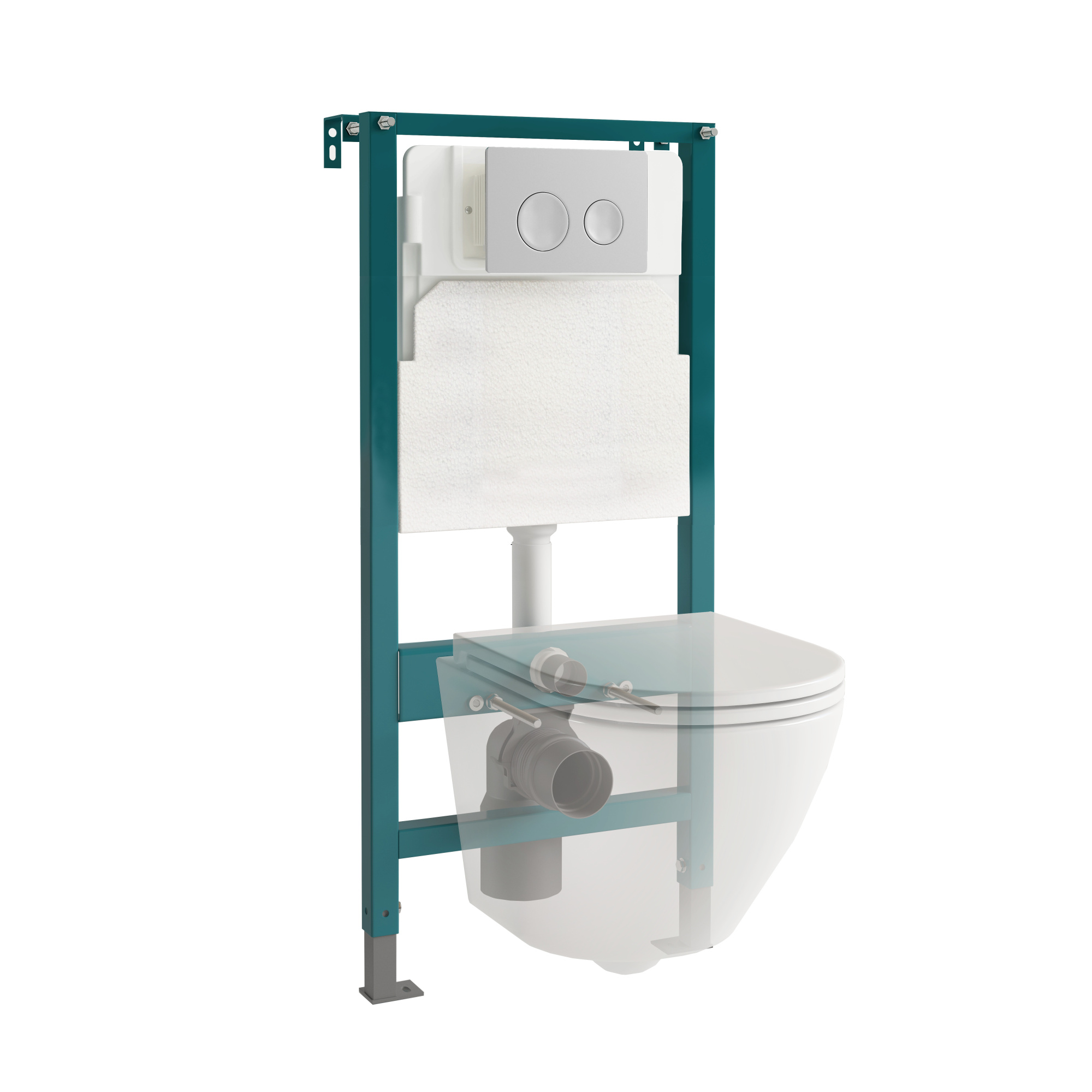 Кнопка смыва EvaGold 03, пластик круг хром матовый для инсталляции EvaGold 400 и EvaGold 500