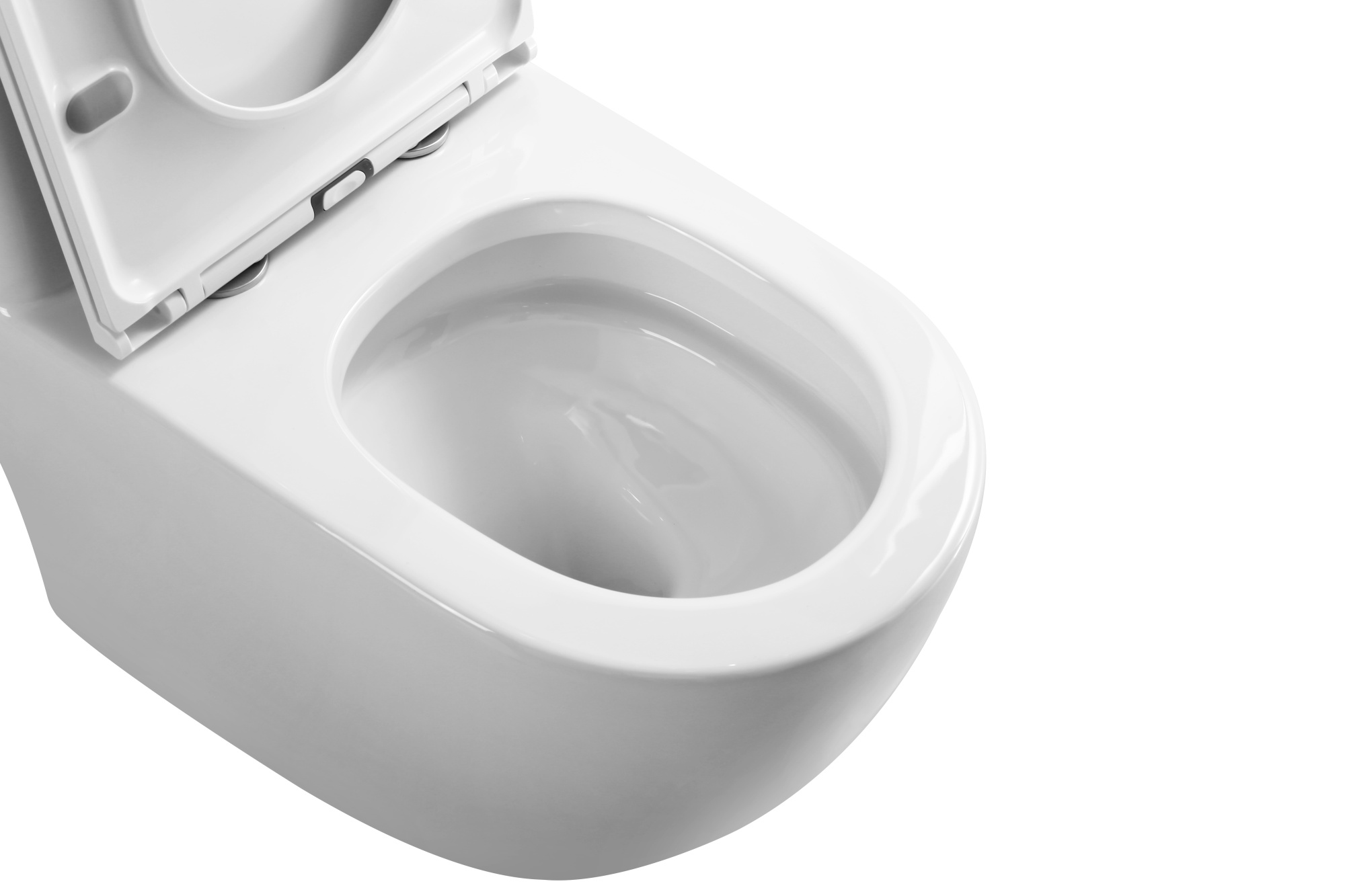 Унитаз-моноблок 5005T безободковый круговой смыв, сиденье тонкое ДП, арматура (с гофрой и подводкой)