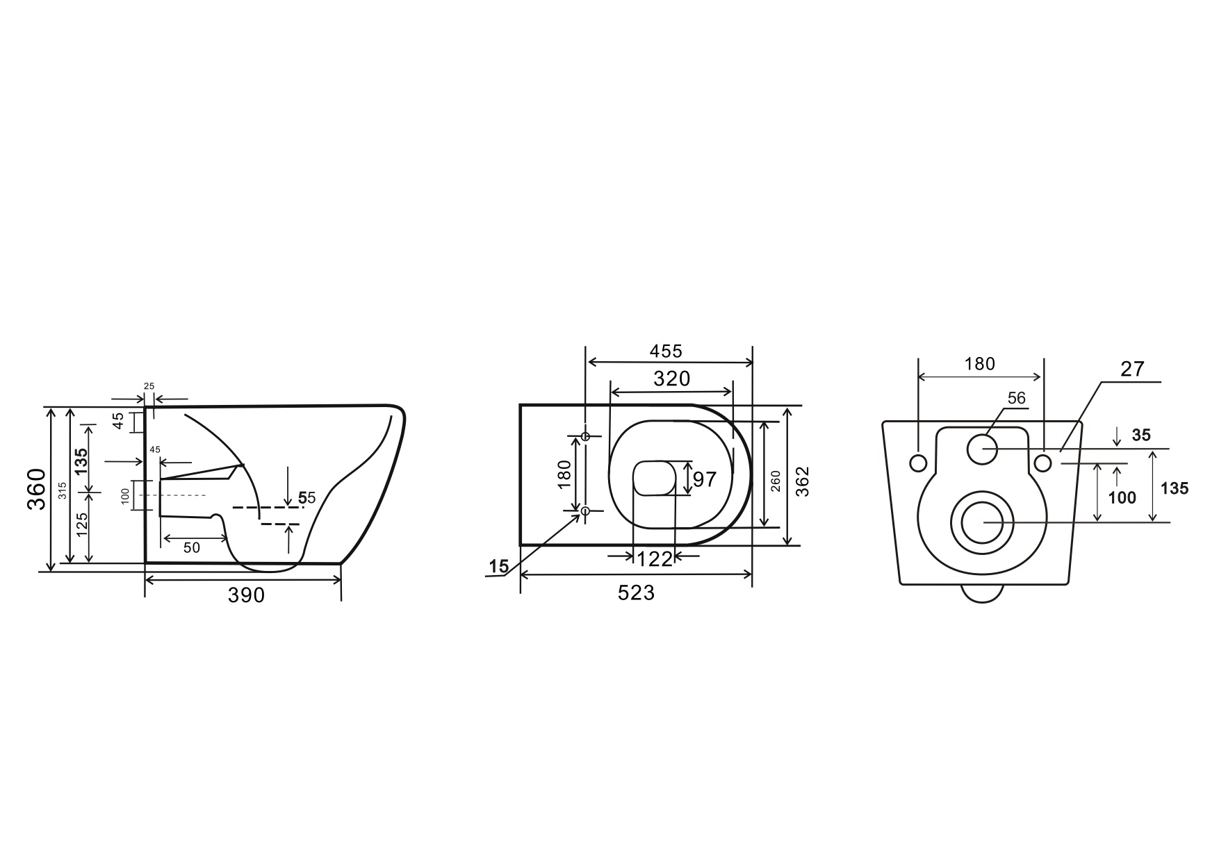 Унитаз подвесной EG104T с круговым смывом безободковый, сиденье тонкое ДП, крепления