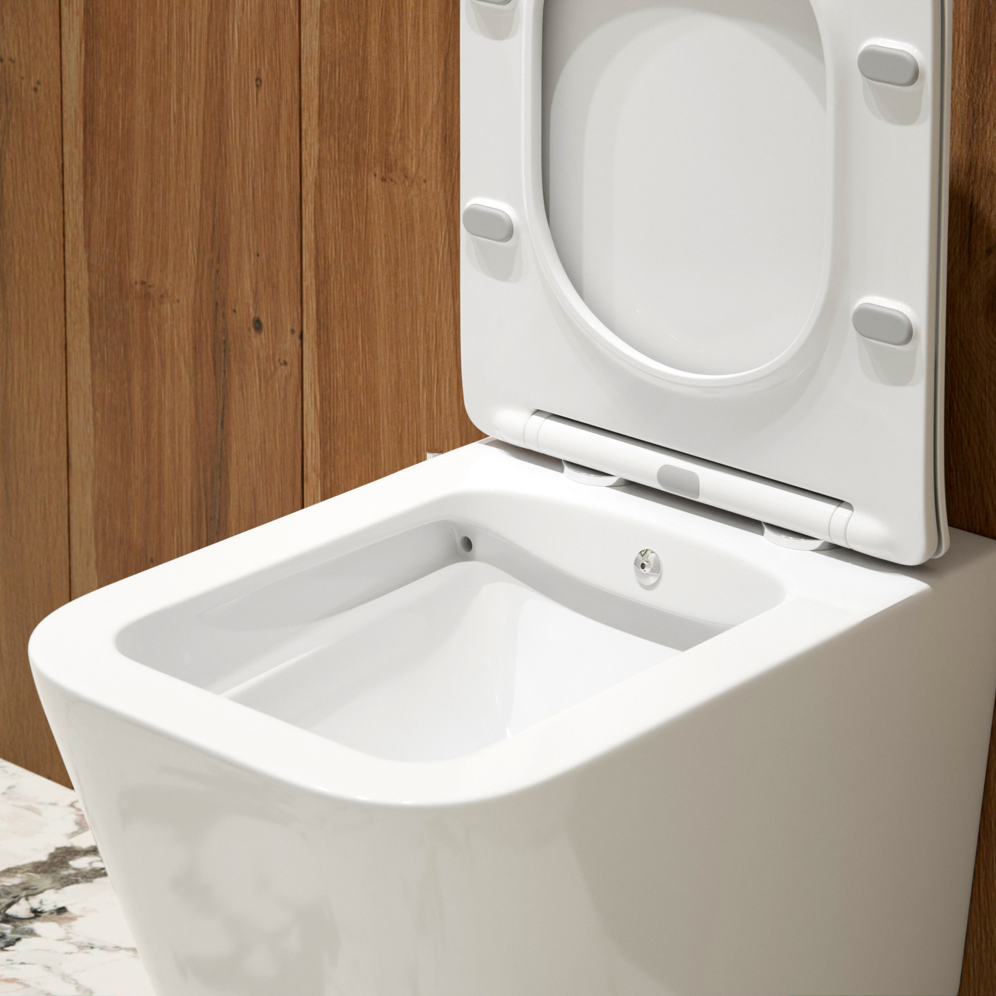 Унитаз подвесной K633B с биде безободковый, сиденье тонкое ДП, крепления