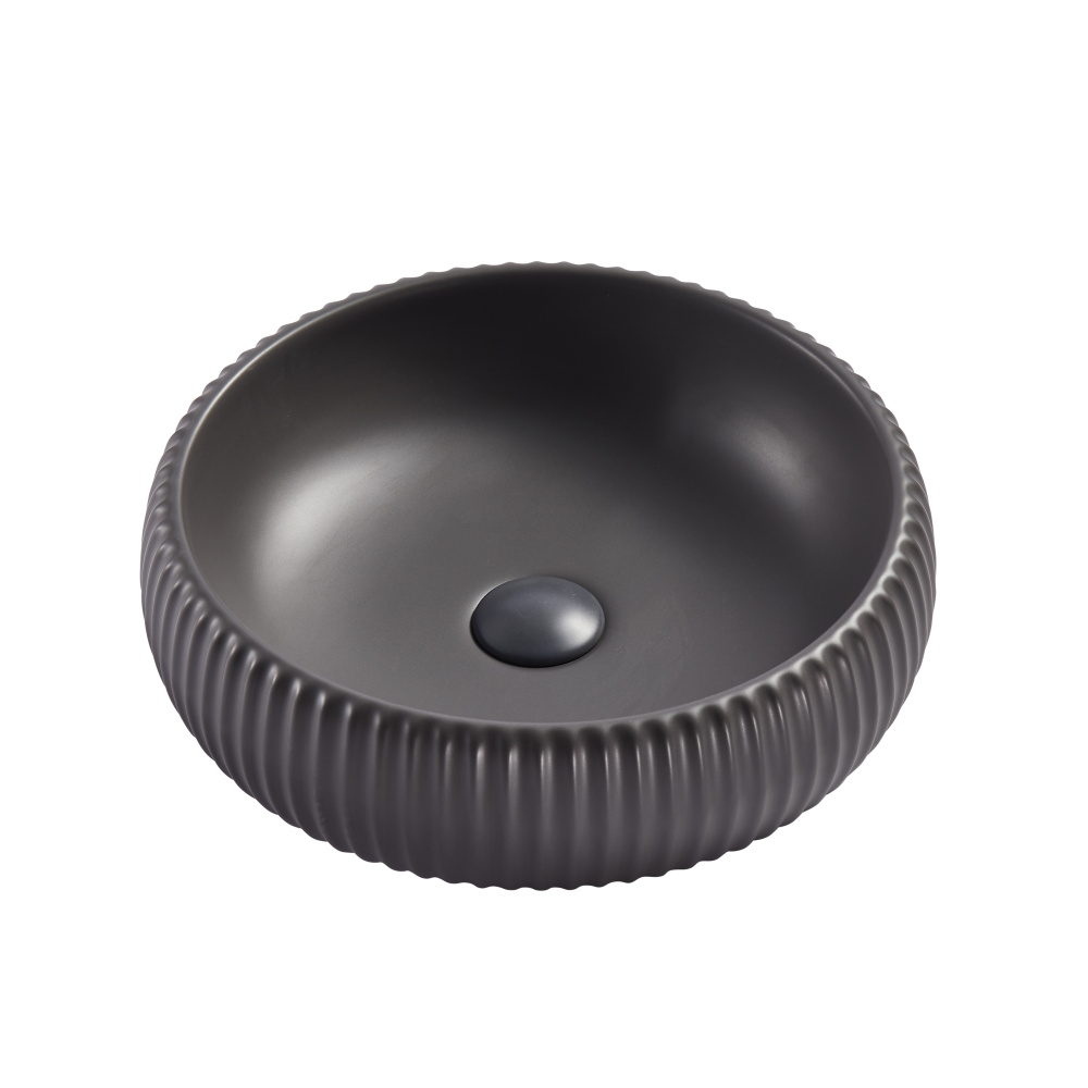 Умывальник накладной A544CDGRM серый матовый круглый без перелива (420*420*125 мм)