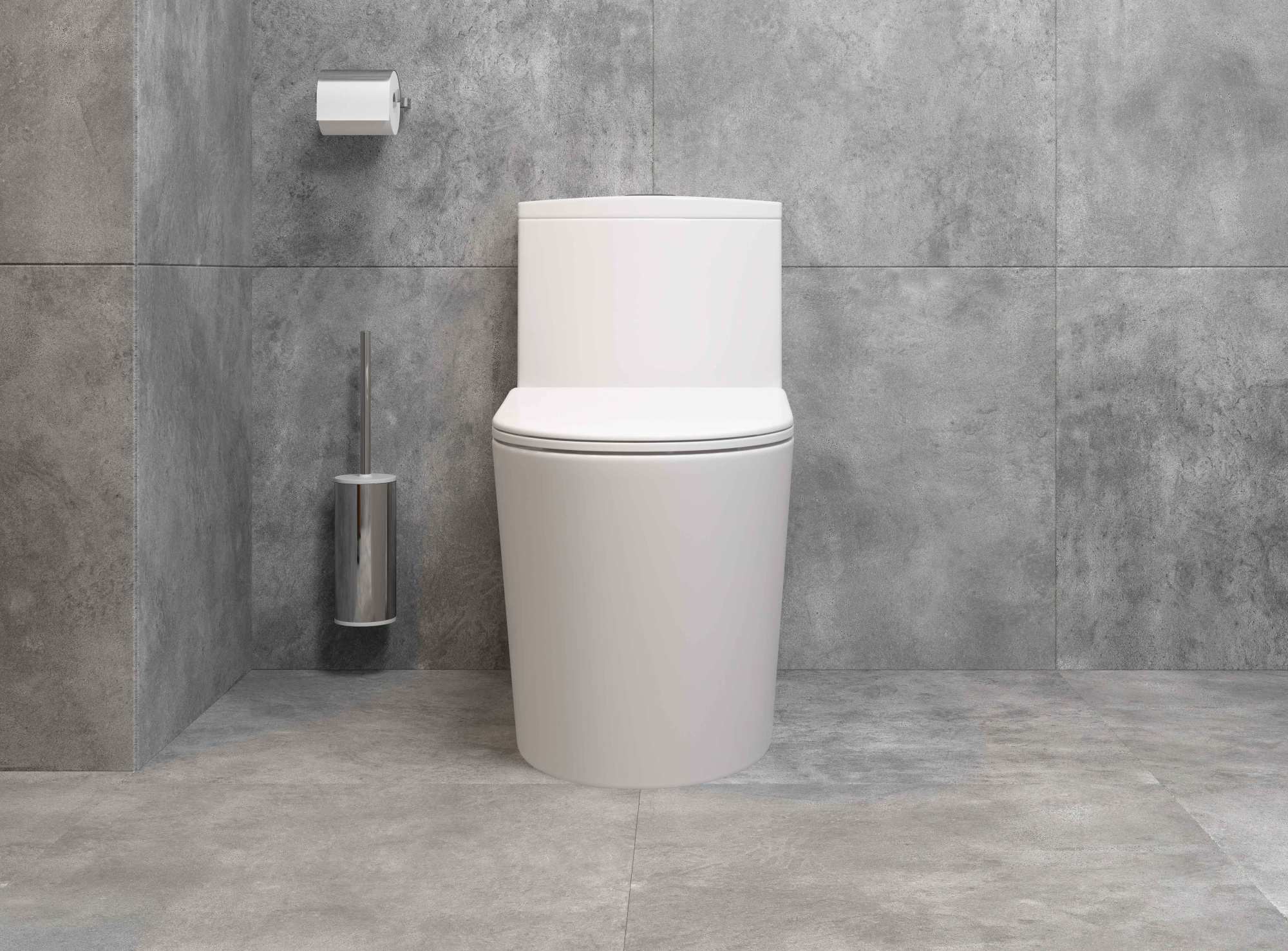 Унитаз-моноблок 5003 безободковый, сиденье тонкое ДП, арматура (с гофрой и подводкой)