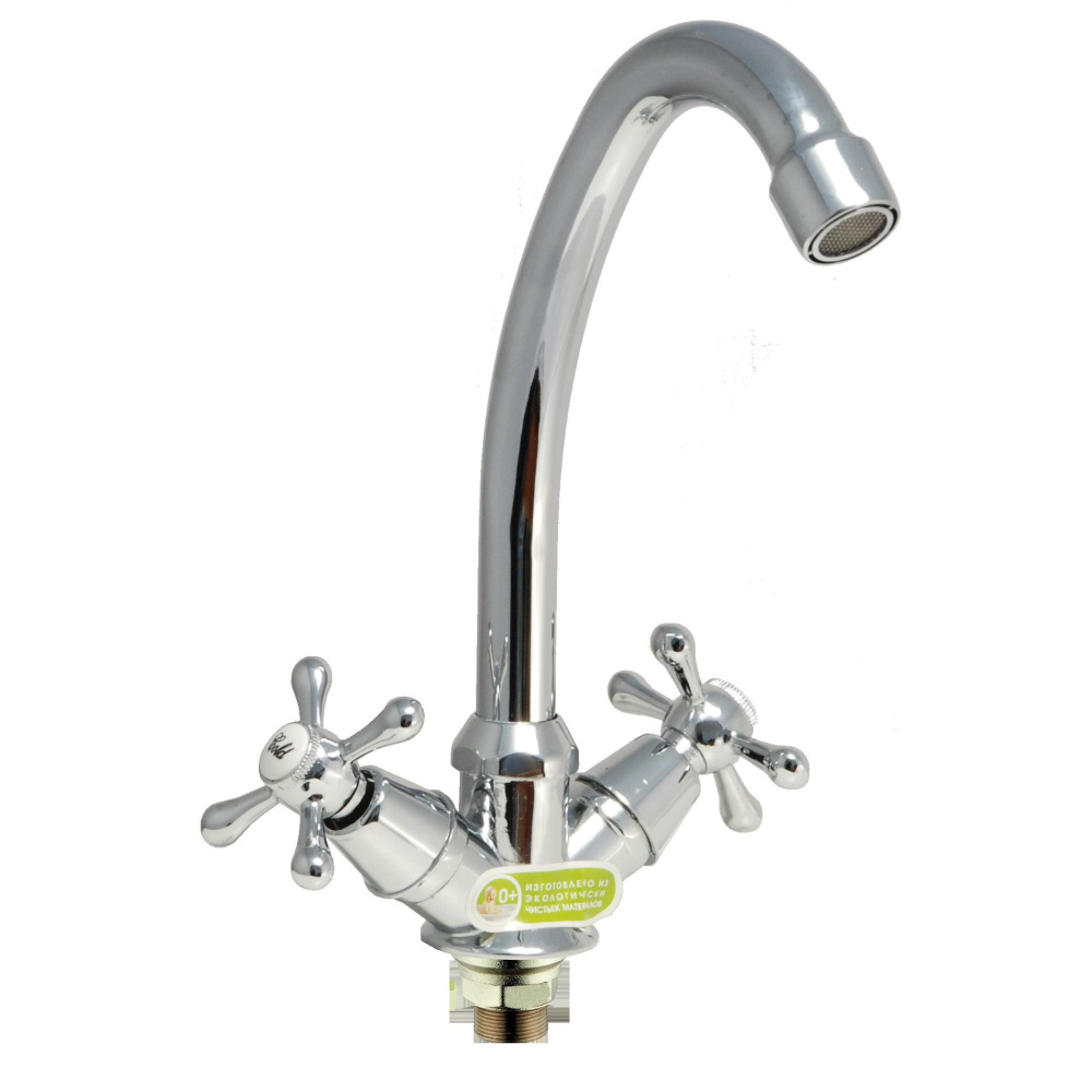 0402.657, Смеситель для мойки двуручн. "Juguni", излив 135 мм, крепление-гайка