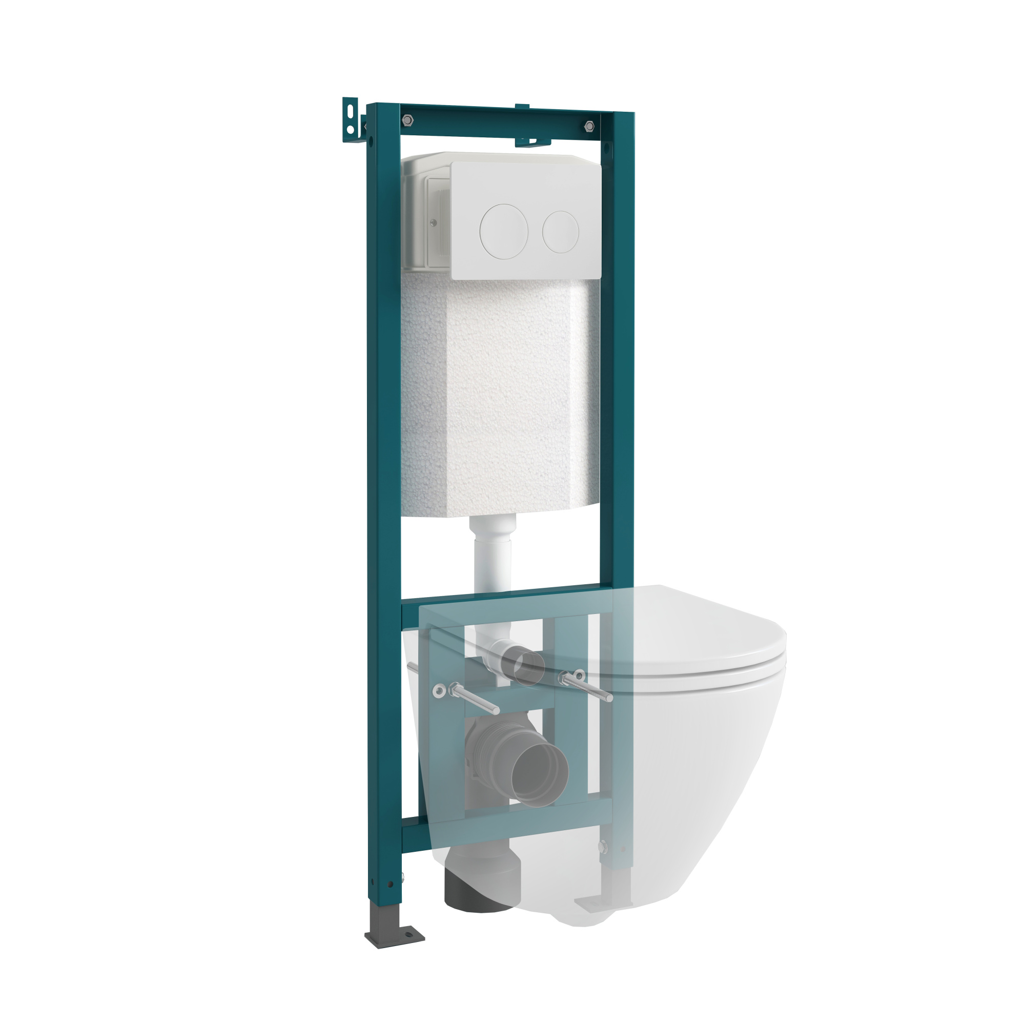 Кнопка смыва EvaGold 03, пластик круг белая для инсталляции EvaGold 400 и EvaGold 500