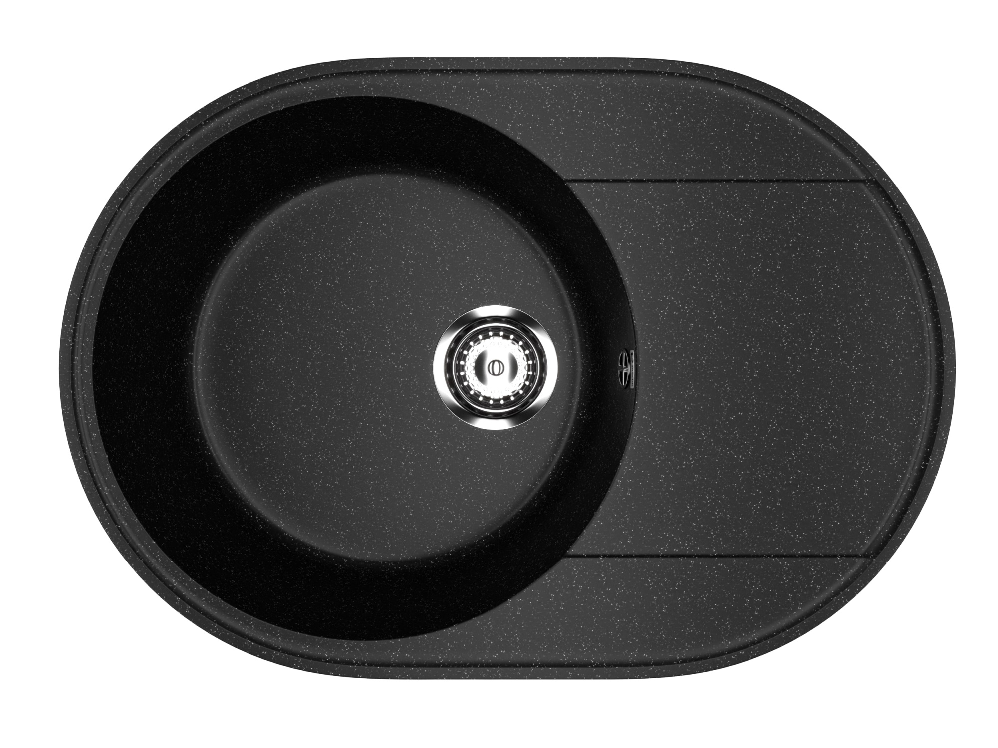 Мойка композит.Practik PR-M 610-004 ОВАЛЬНАЯ черный оникс 610*470*190 без сифона