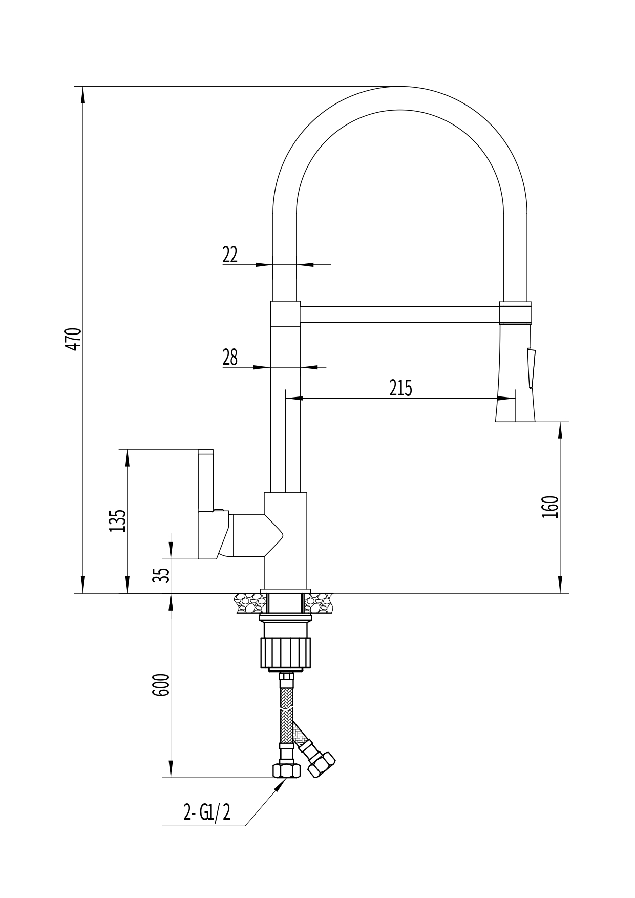 Urban FK13C Смеситель для кухни латунь, хром EvaGold
