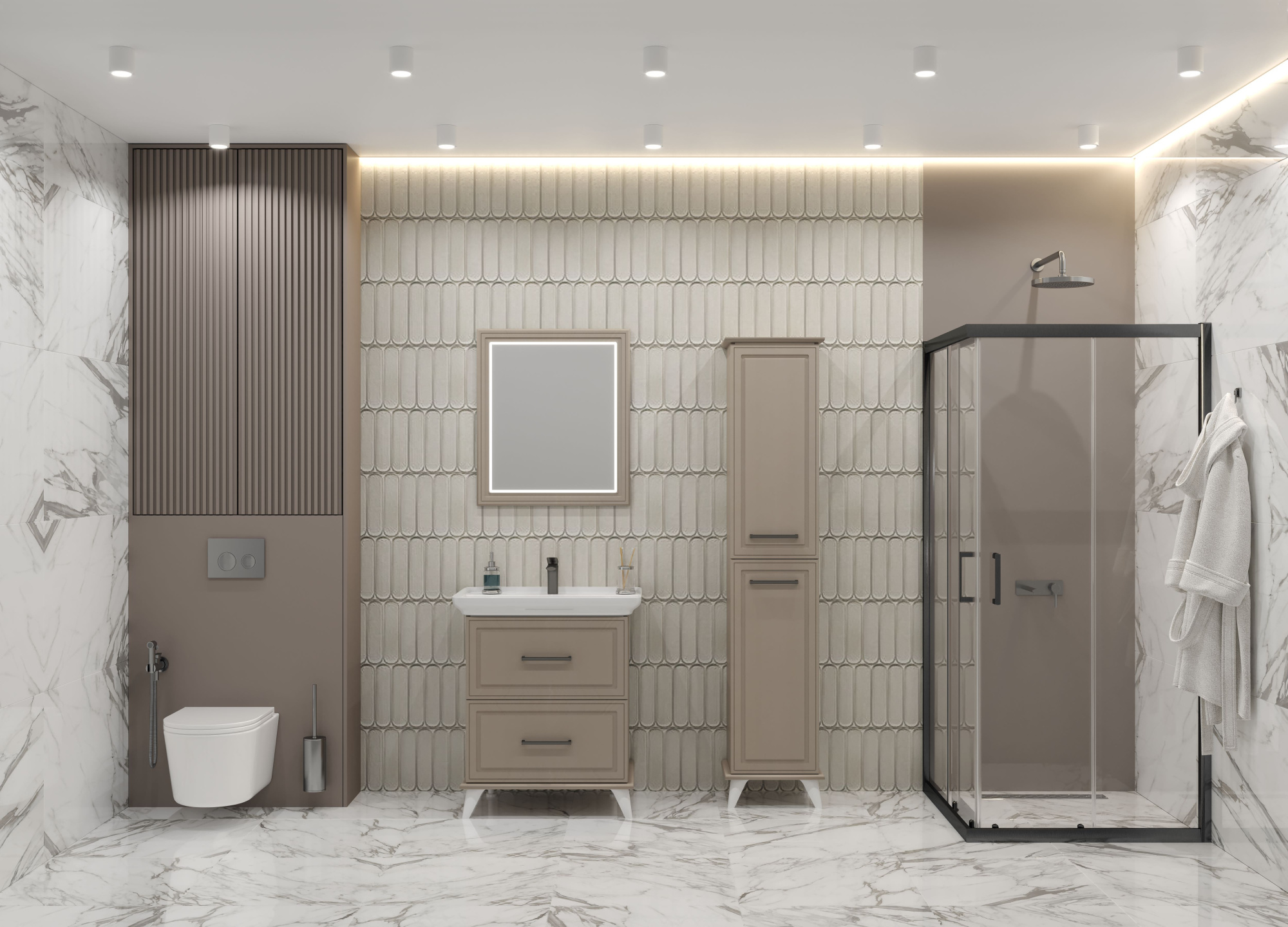 40 Пенал-шкаф «Michael 40» №2 универсальный, цвет мокка мусс