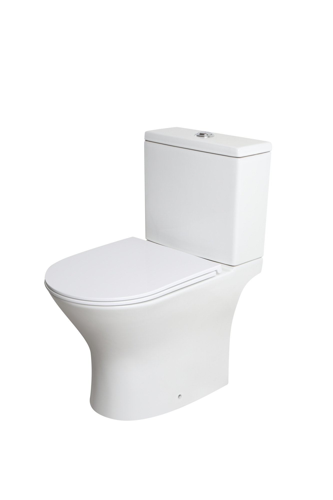 Унитаз-компакт EG302 безободковый, сиденье тонкое ДП, крепления, арматура, гориз. выпуск