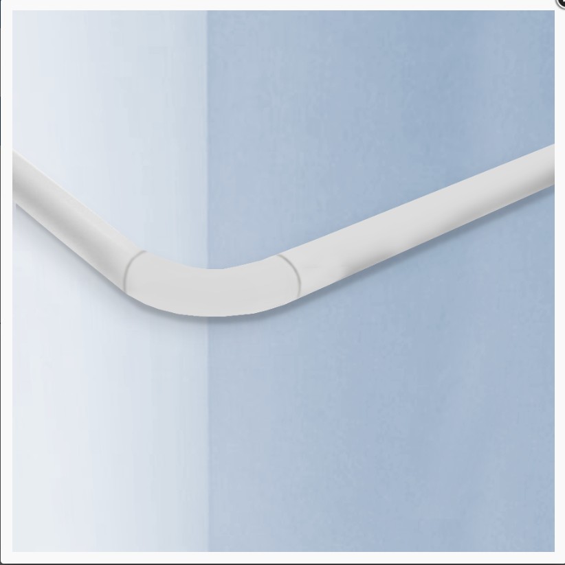 Карниз для ванной угловой универсальный (белый) 80*80