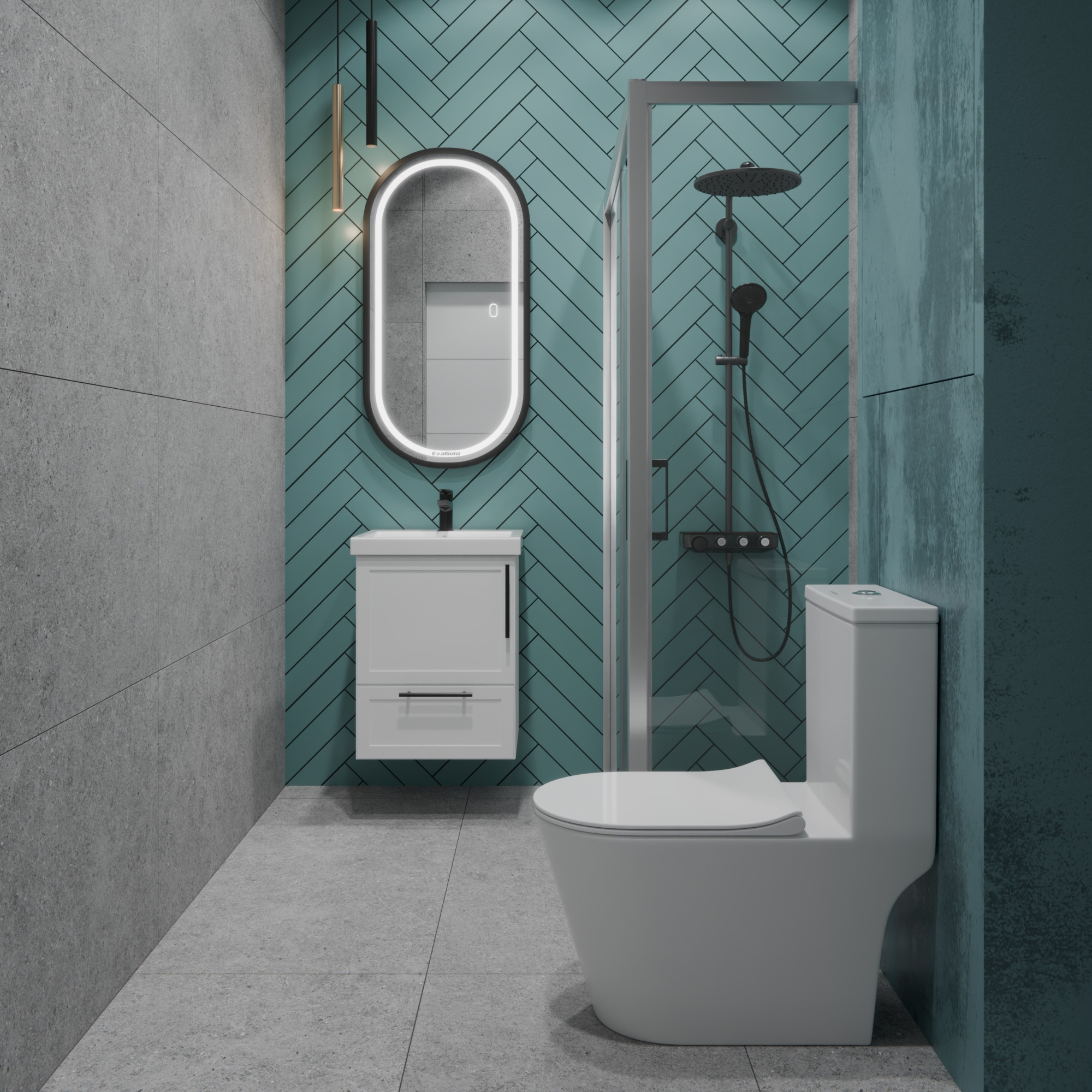 Унитаз-моноблок T1084 безободковый круговой смыв, сиденье тонкое ДП, арматура (с гофрой и подводкой)