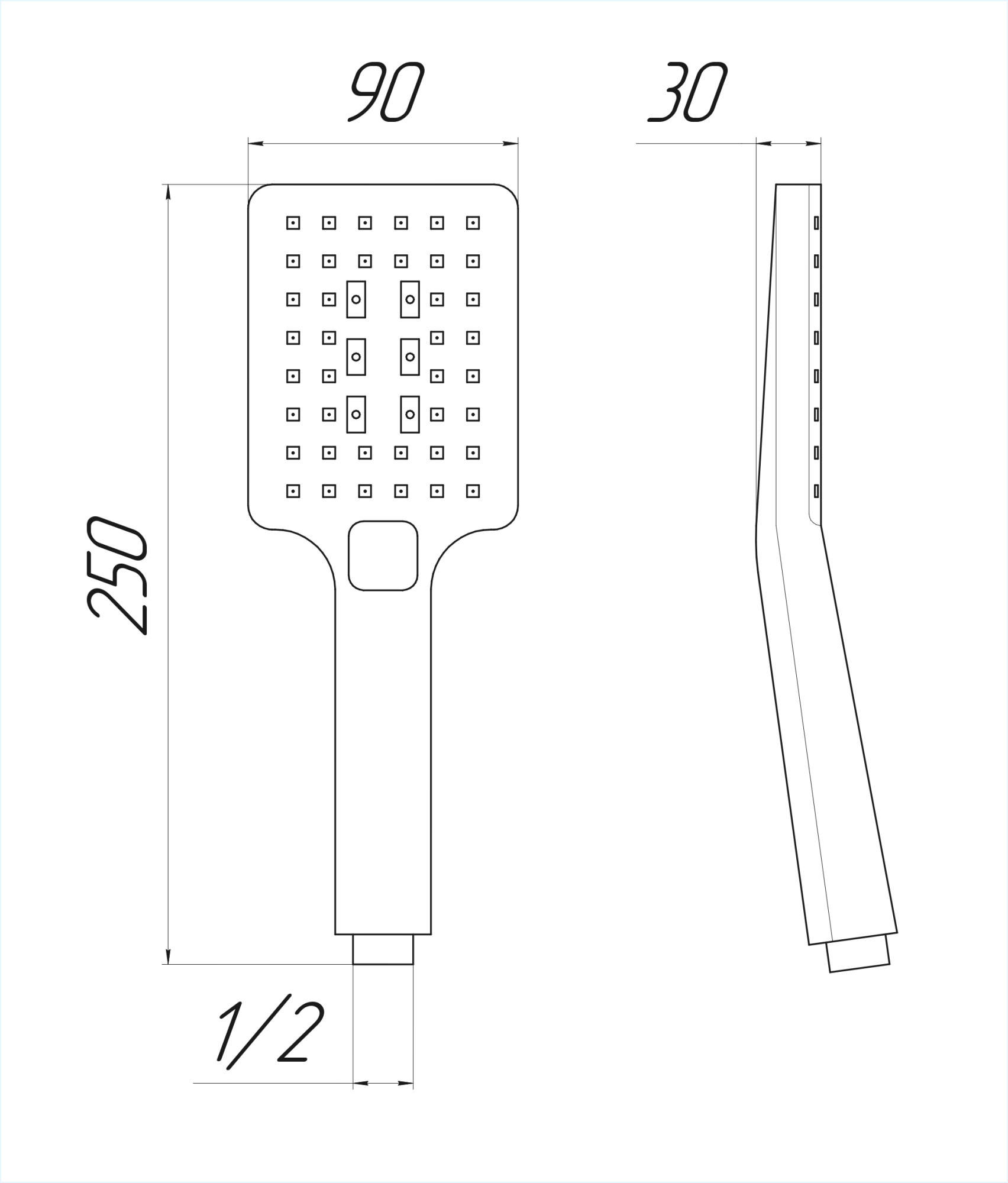 PSH03G Лейка для душа в наборе с держателем и ПВХ-шлангом, оружейная сталь EvaGold