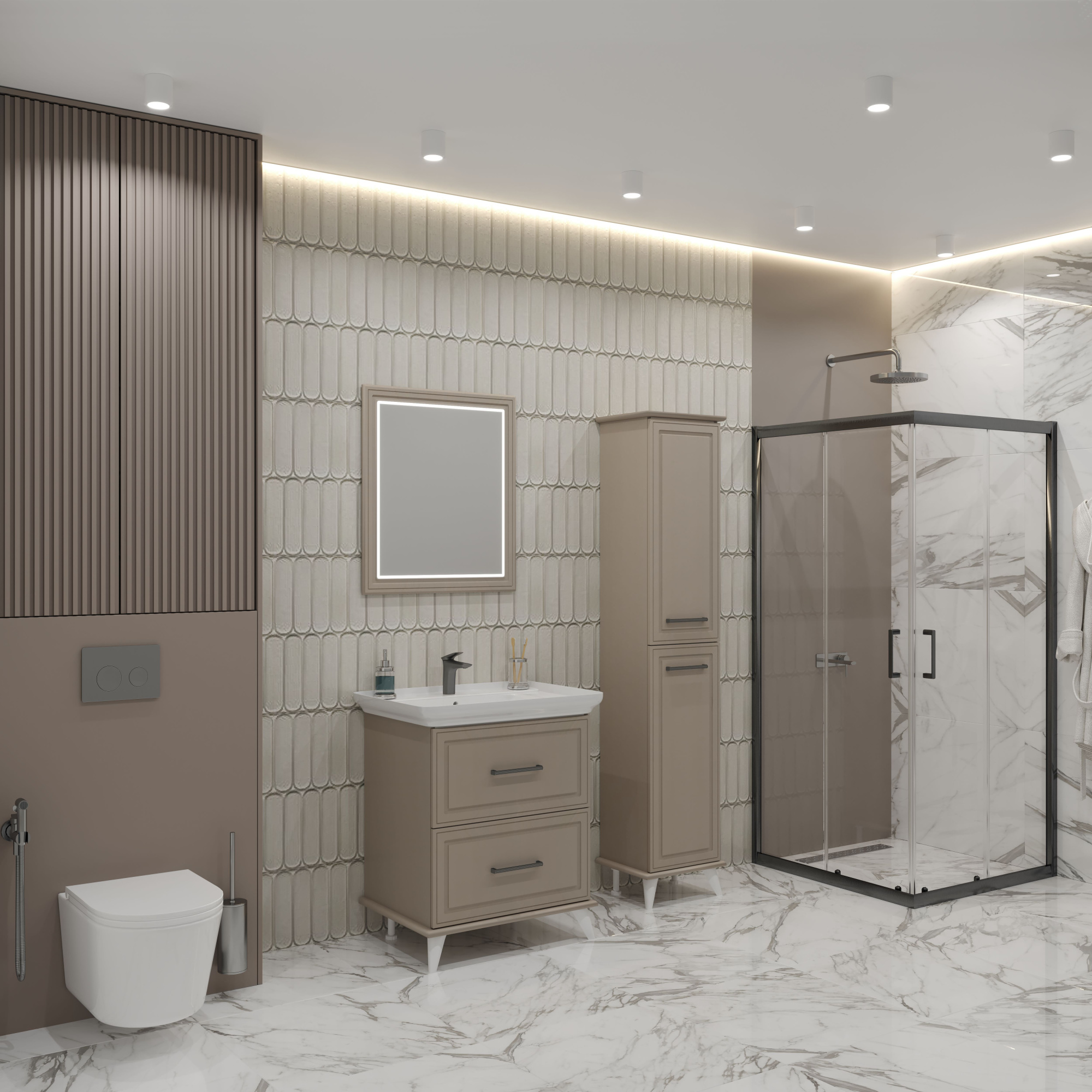 40 Пенал-шкаф «Michael 40» №2 универсальный, цвет мокка мусс