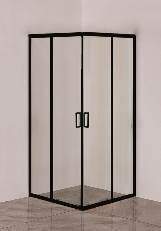 EG3B Душевое ограждение квадрат EvaGold 100х100, профиль черный матовый,прозрачное стекло