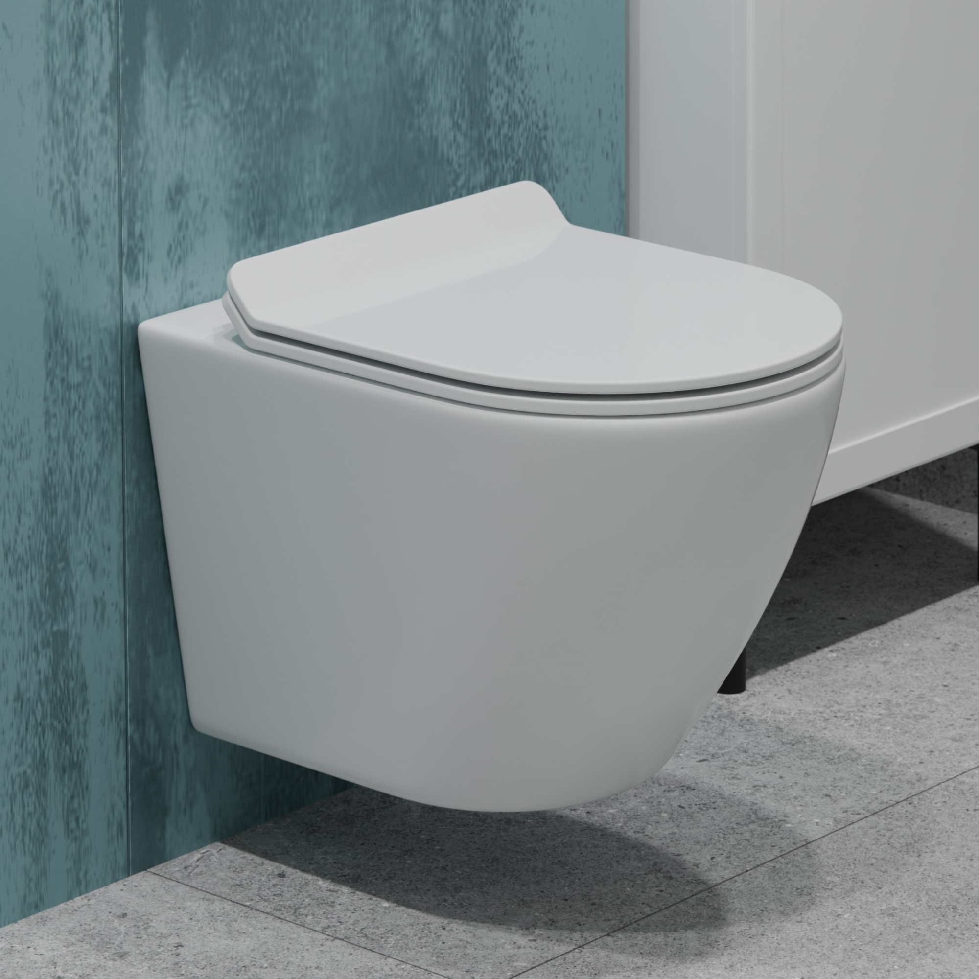 Унитаз подвесной K505 безободковый, сиденье тонкое ДП, крепления