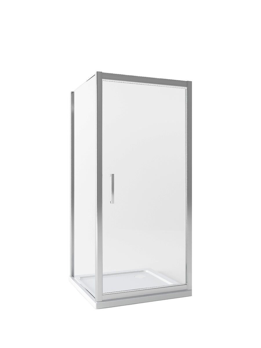 JY109 Душевое ограждение 90х90х190 квадратное (б/поддона), прозрачное стекло