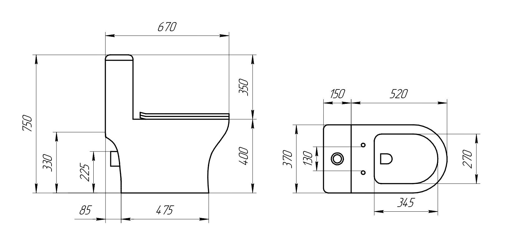 Унитаз-моноблок SM9616 безободковый, сиденье тонкое ДП, арматура (с гофрой и подводкой)