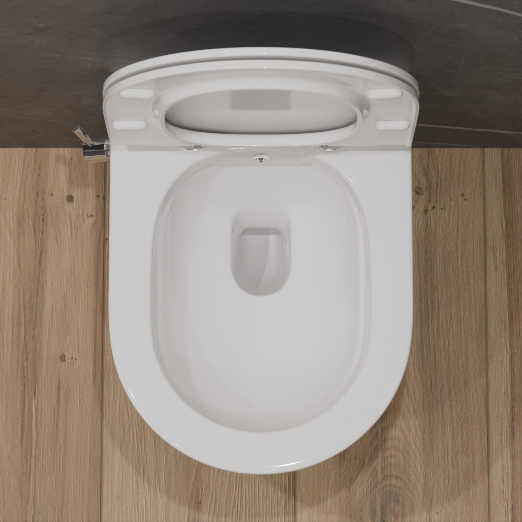 Унитаз подвесной K505B с биде безободковый, сиденье тонкое ДП, крепления