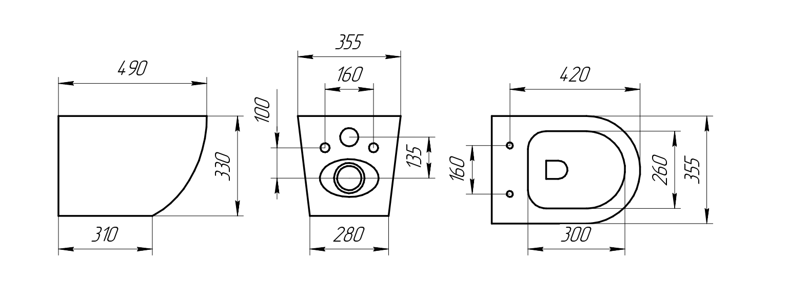 Унитаз подвесной K704G золотой безободковый, сиденье тонкое ДП, крепления