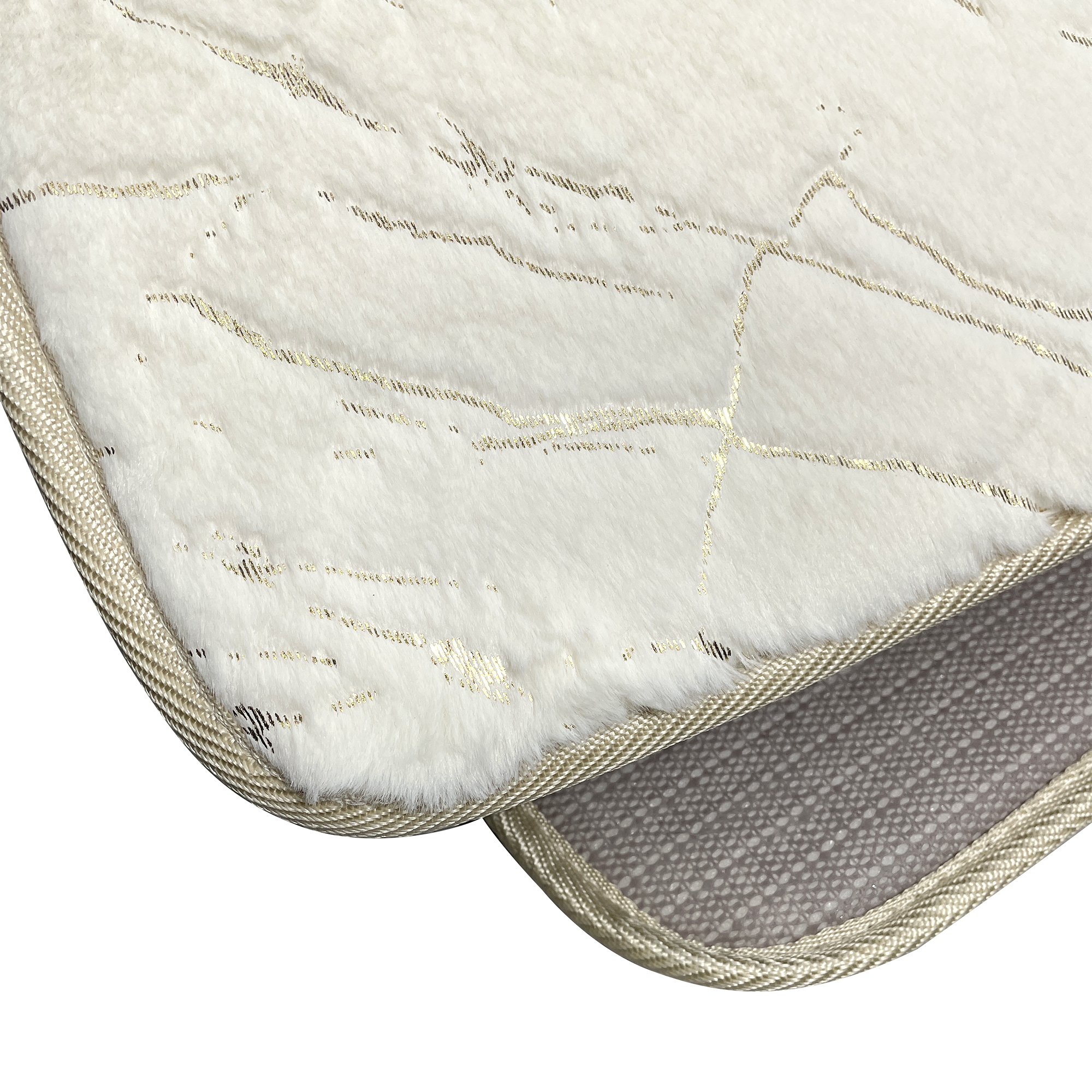 Коврик для ванной 50*80см, MARBLE айвори с золотом