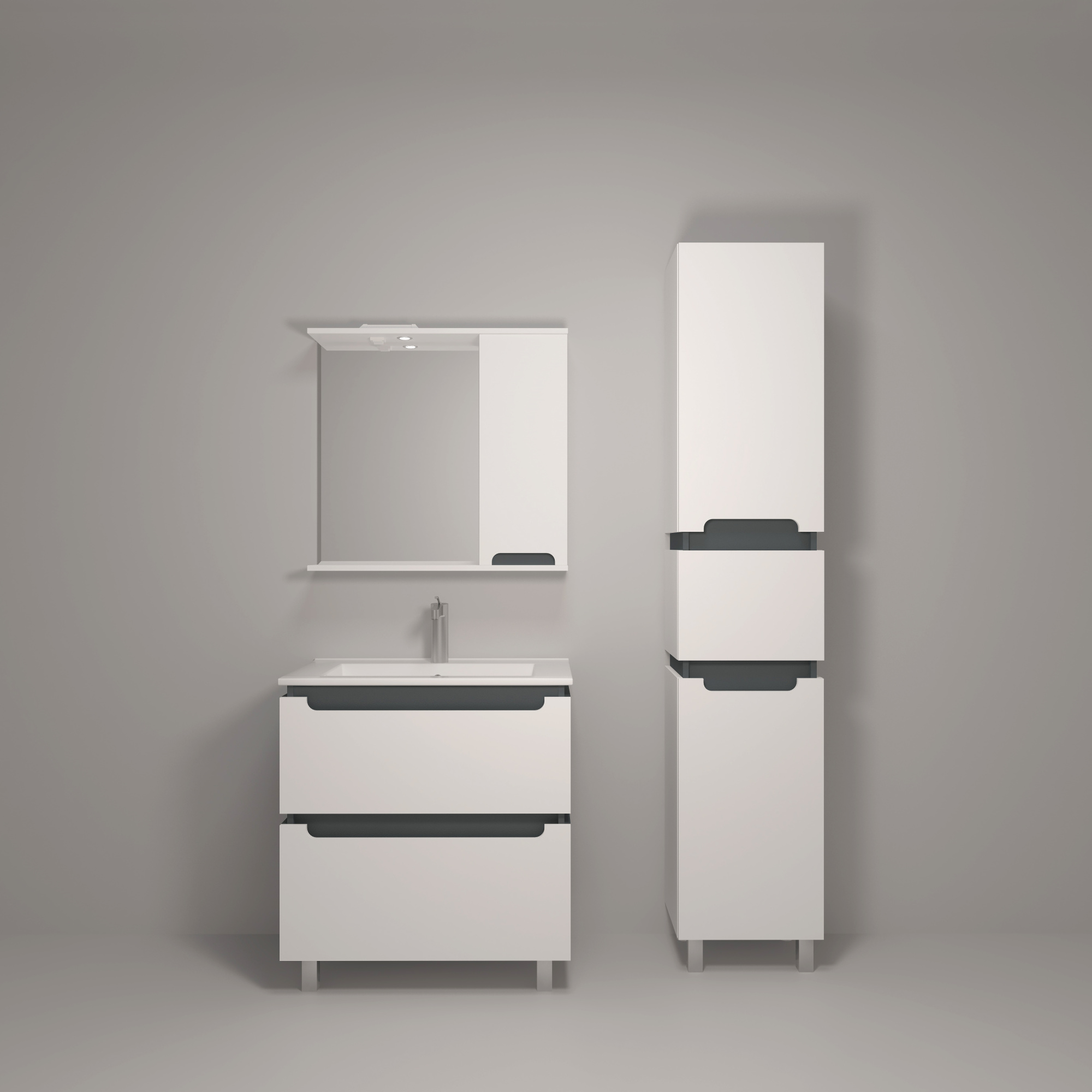 75 Тумба "Vesta 75" №4 (ум. Оскар 750) белый/графит Pur-клей