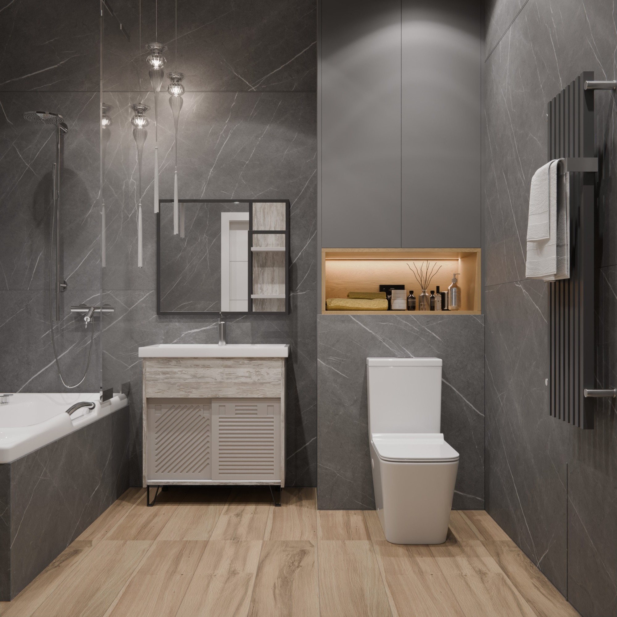 Унитаз-моноблок T1086 безободковый, сиденье тонкое ДП, арматура (с гофрой и подводкой)