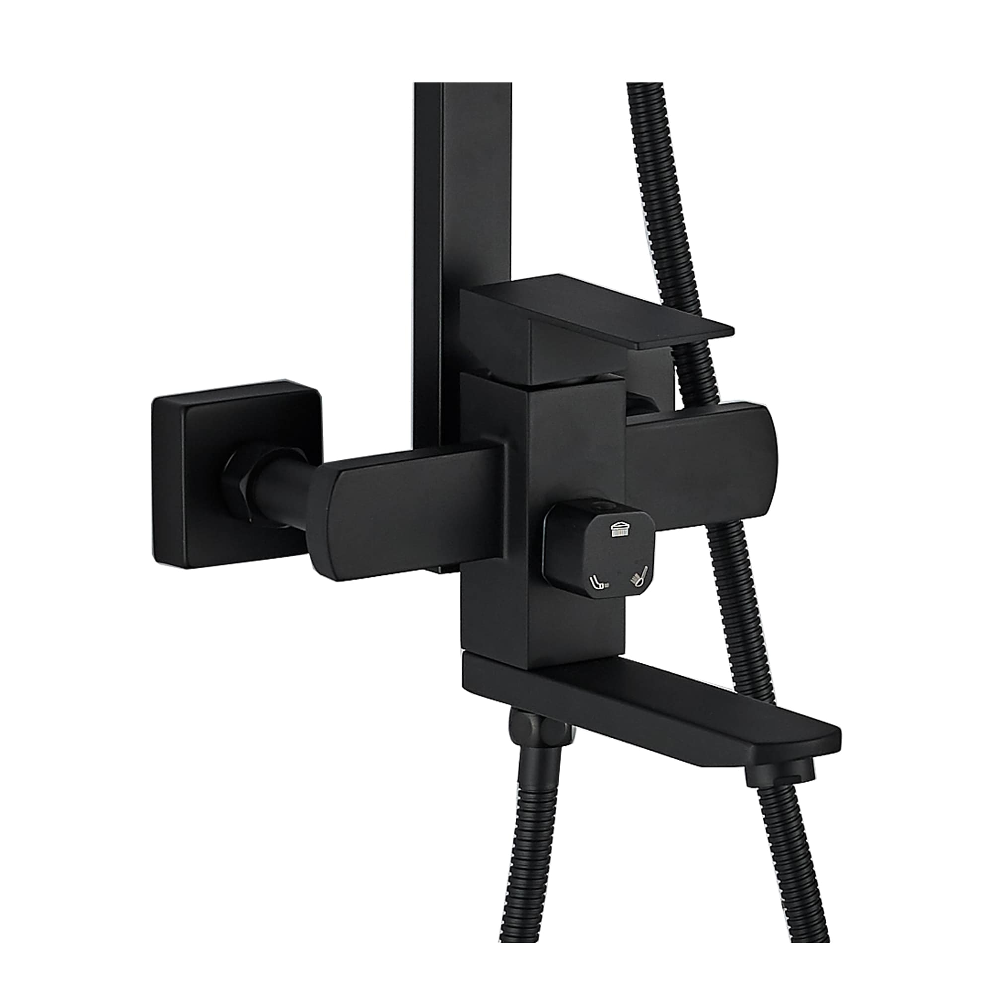 Monteverde FS02B-PVD Душевая стойка со смесителем нержавейка, черный EvaGold