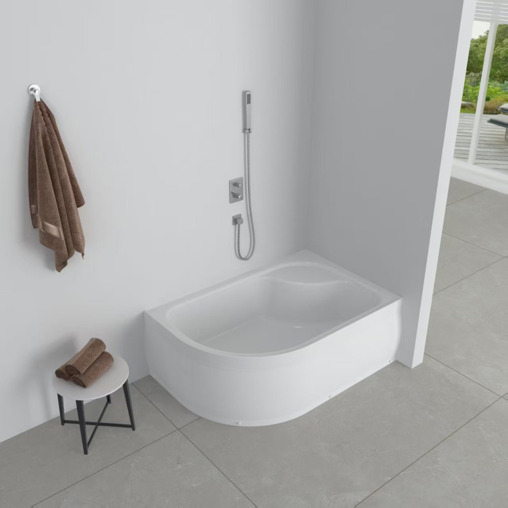 EG230019 Поддон акриловый 120х80х40 правый полукруглый (с сифоном)