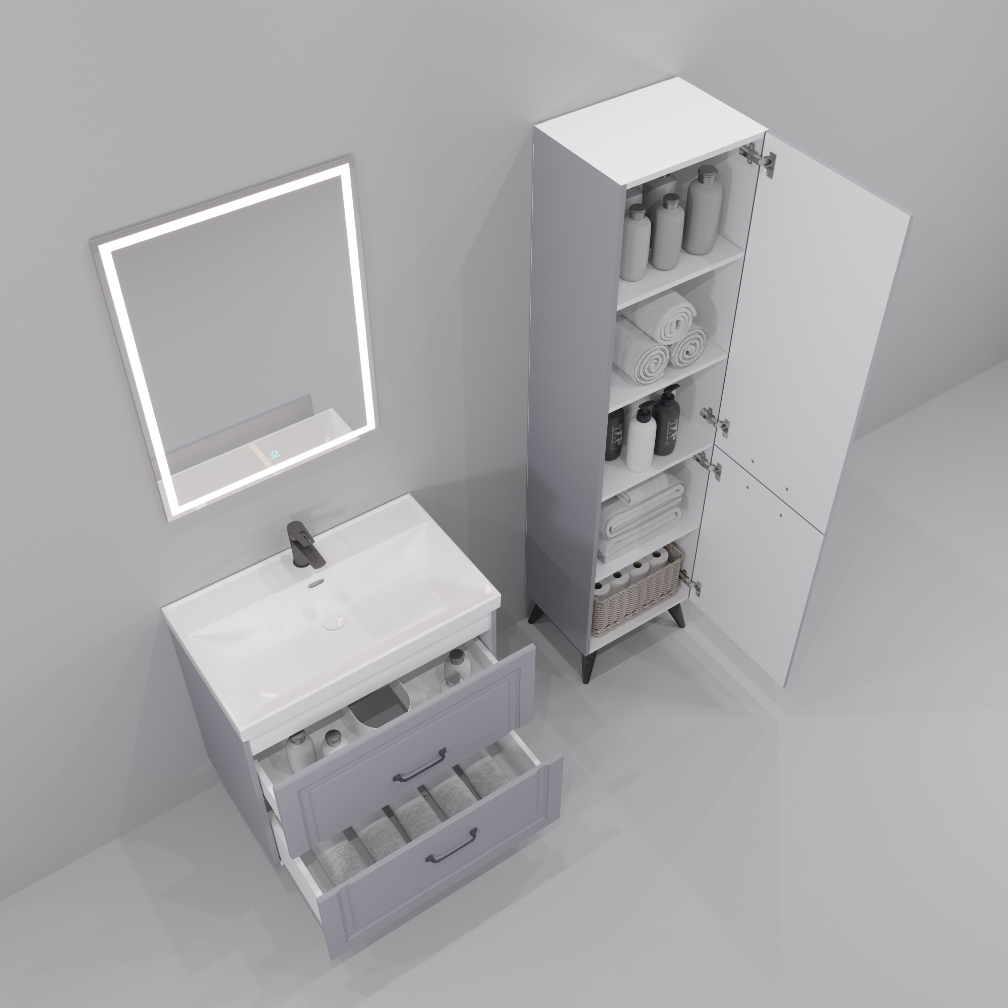 60 Тумба Орлеан 60 (ум. Эстель 60), (универсальная, цвет серый)