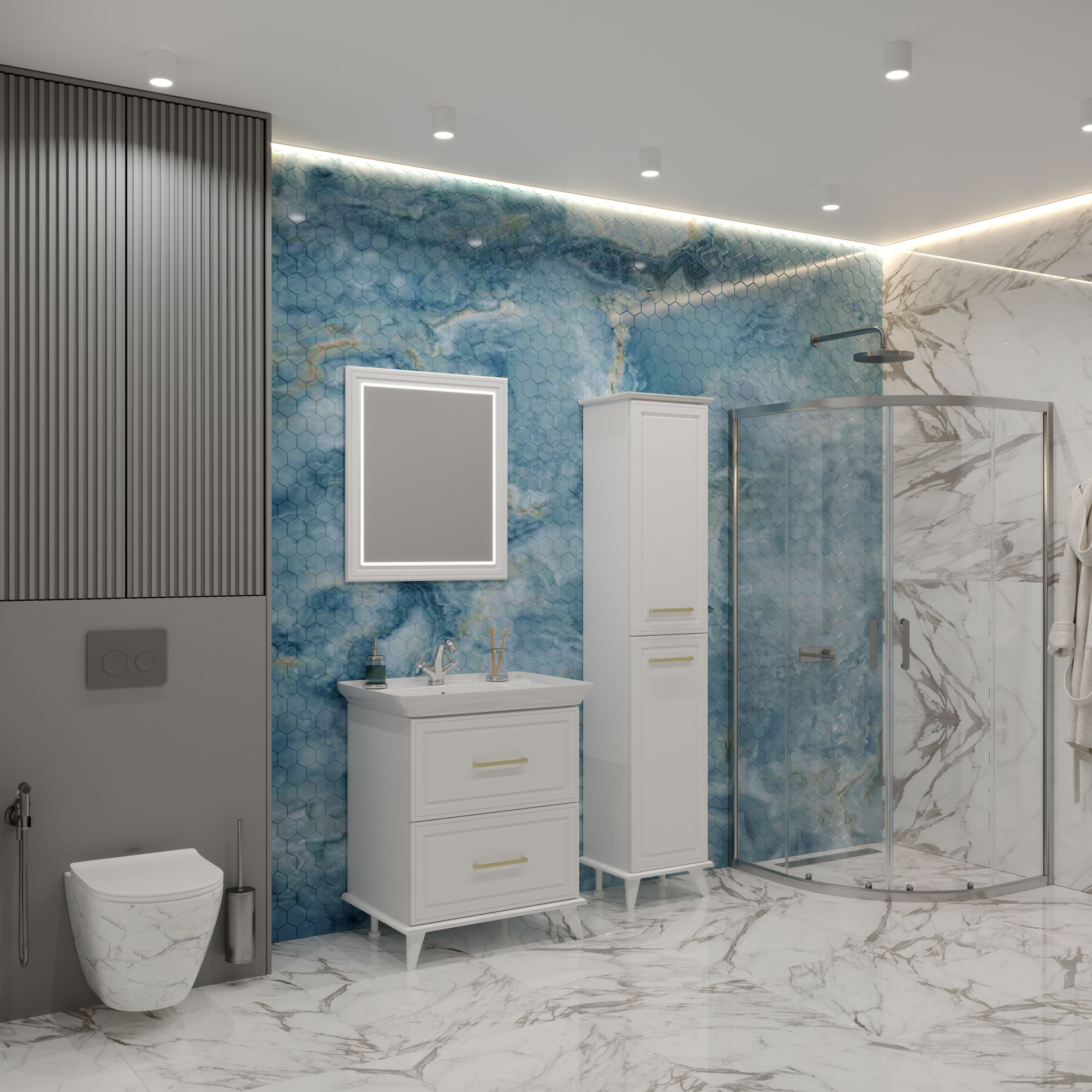 40 Пенал-шкаф «Michael 40» универсальный, цвет белый