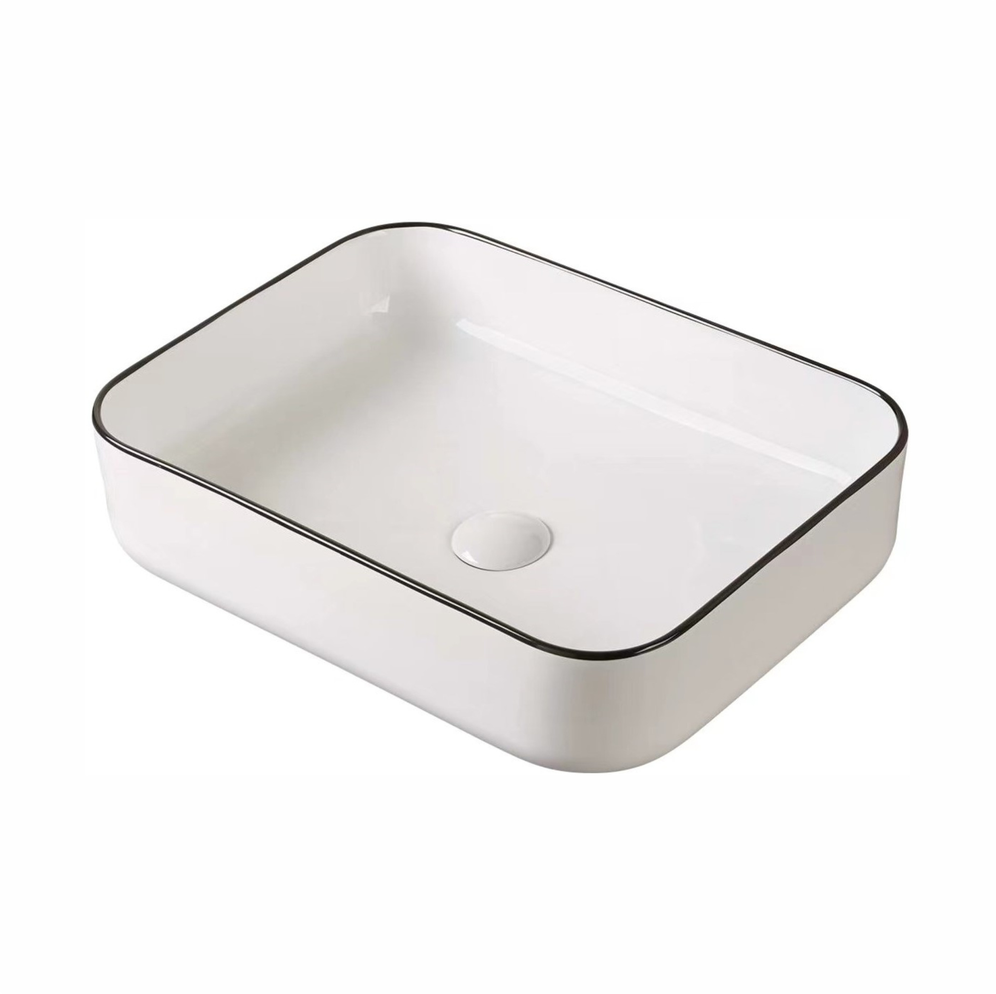 Умывальник накладной A422CBLG прямоугольный без перелива (500*400*135 мм)