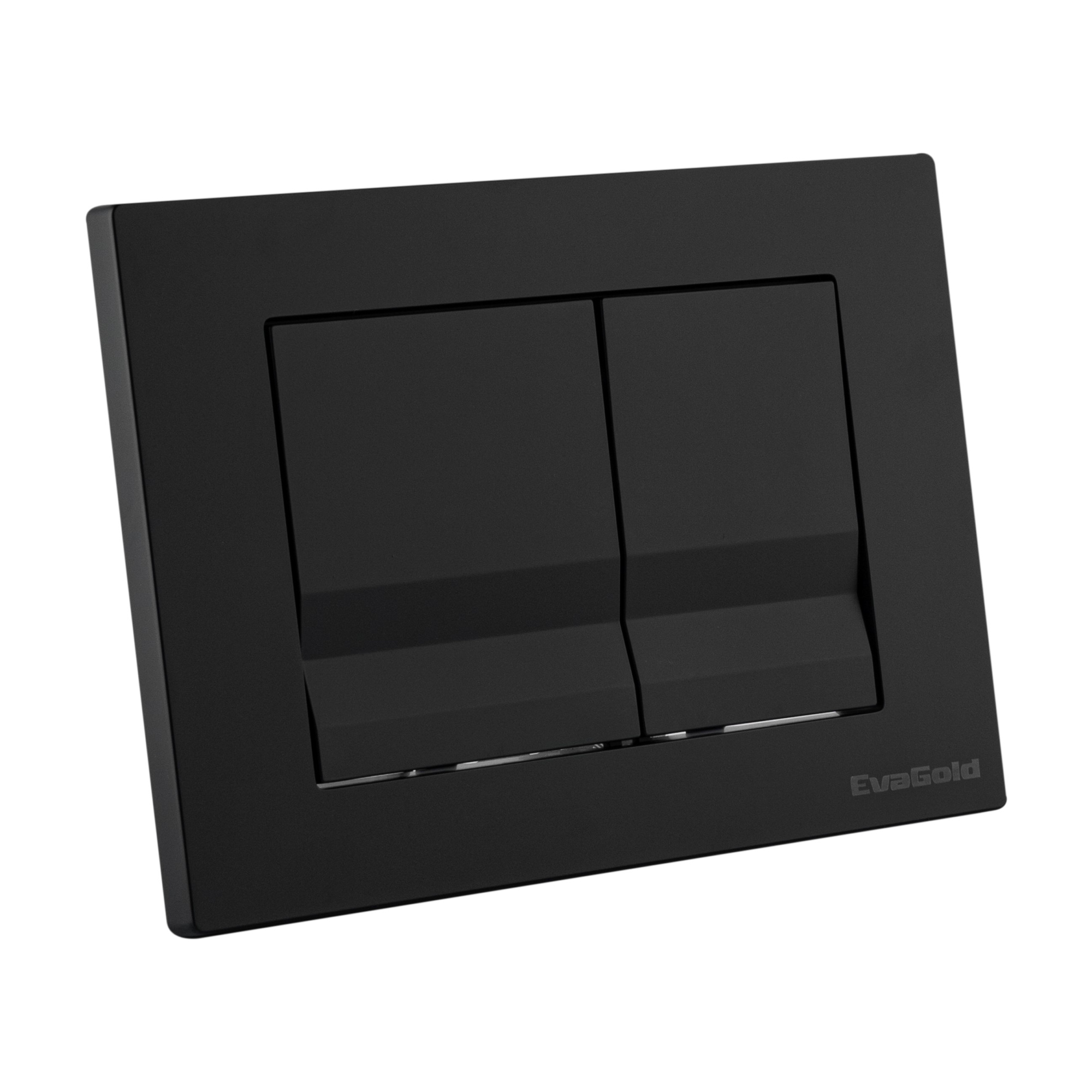 Кнопка смыва EvaGold 01, пластик квадрат черный матовый для инсталляции EvaGold 400 и EvaGold 500